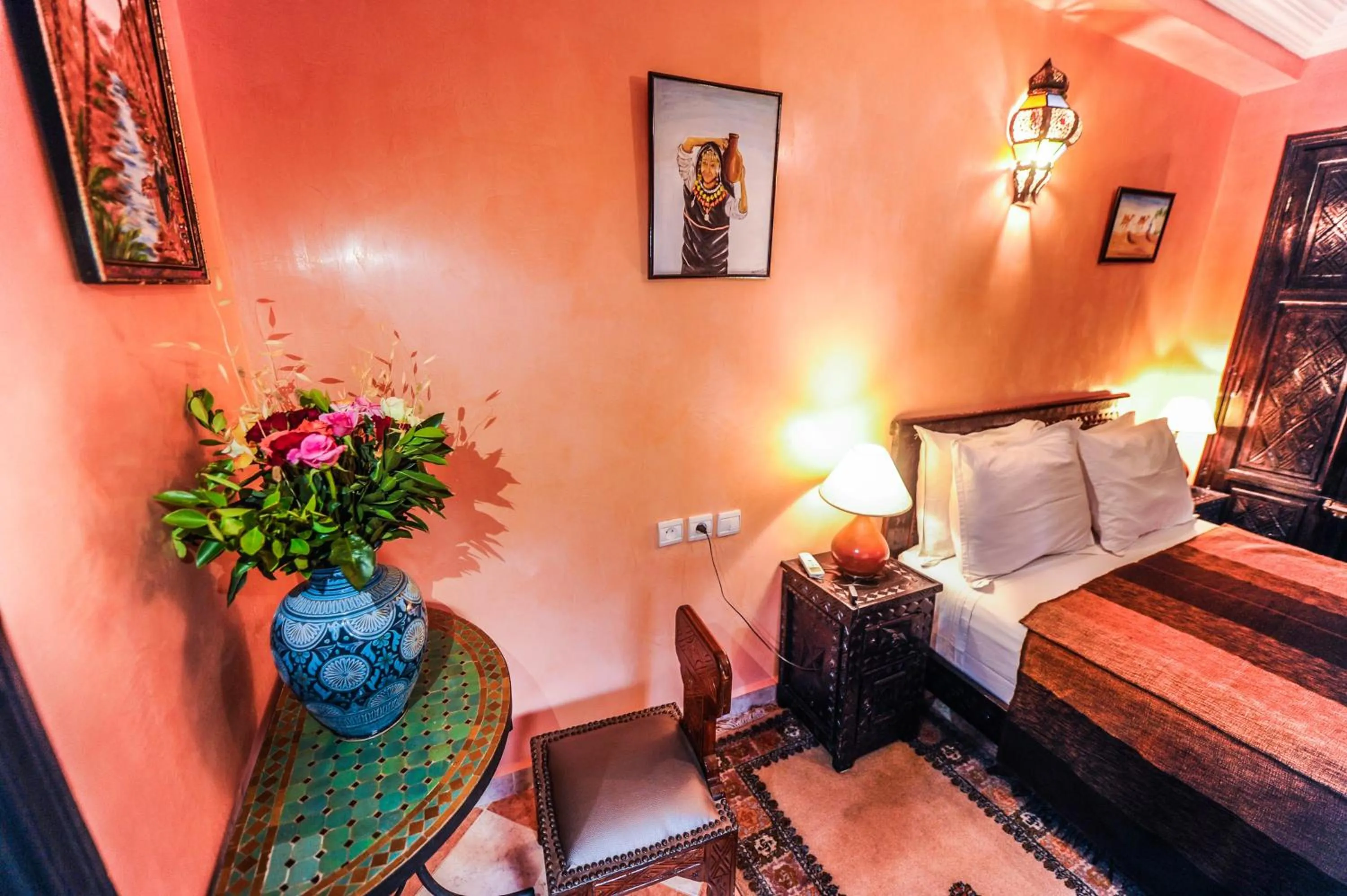 Bed in Riad Errabii & Spa