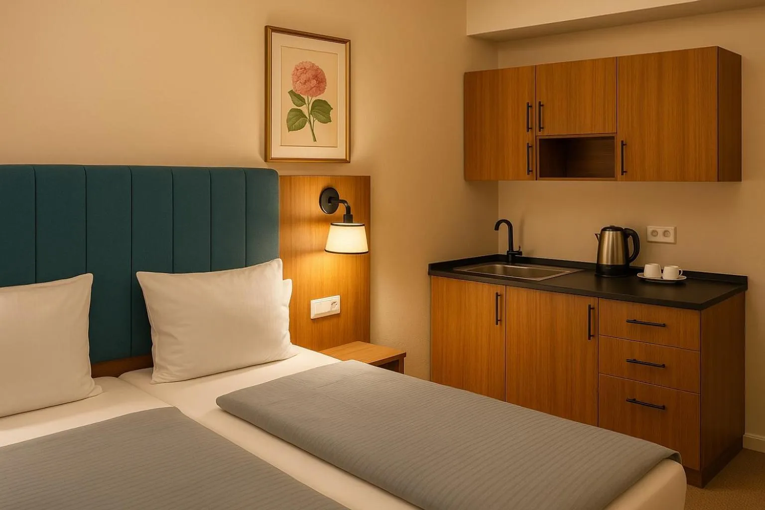 Photo of the whole room, Bed in Lillys Hotel München