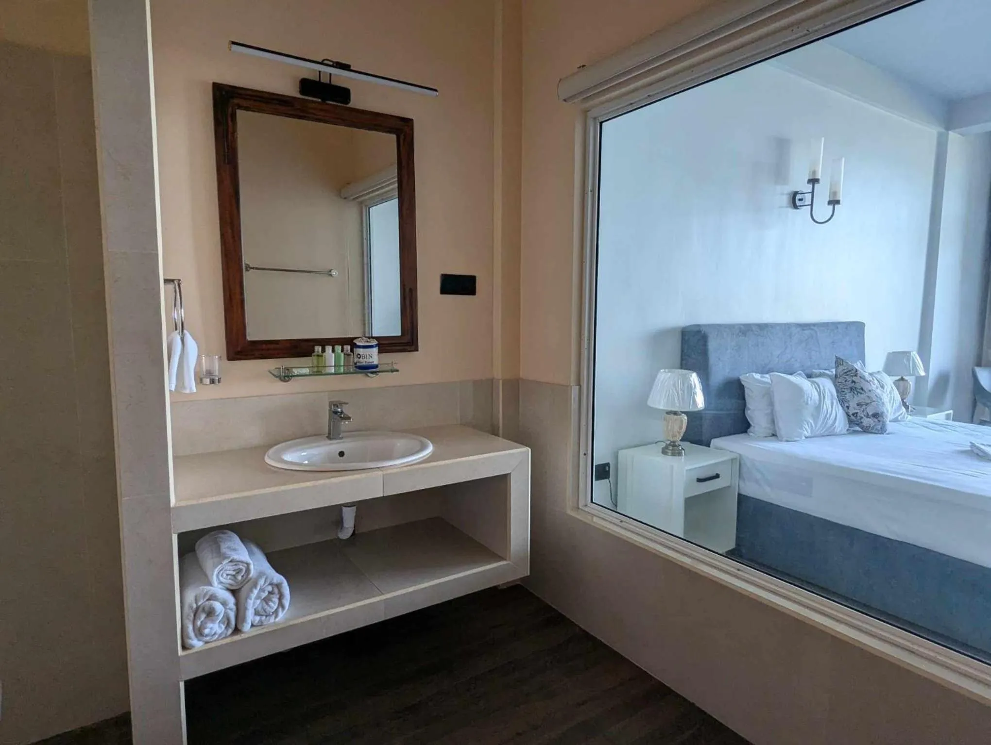 Bed in Hiru Beach Resort