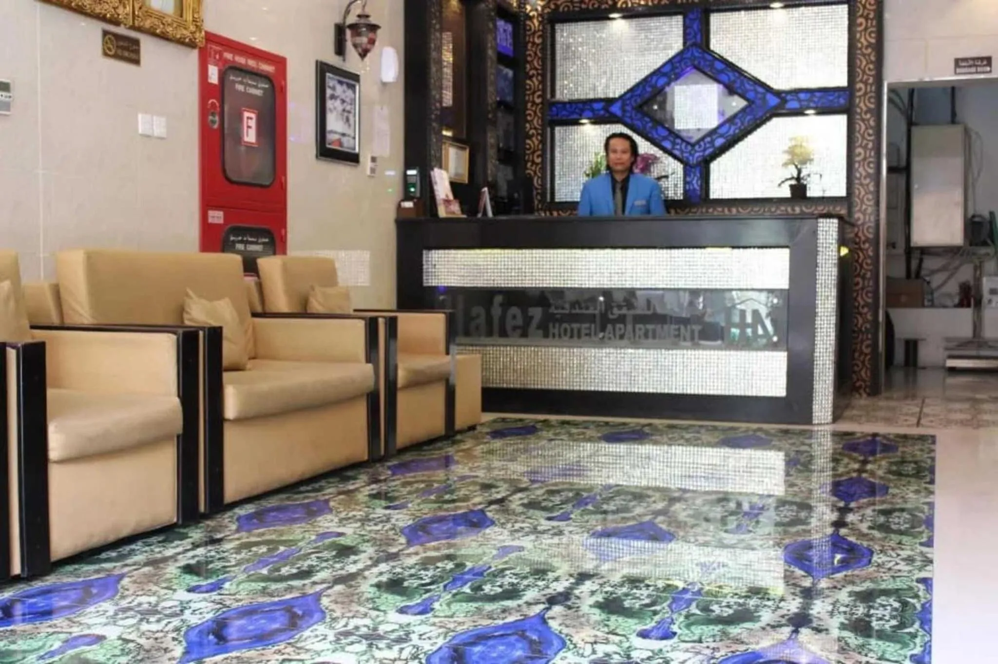 Lobby or reception in Hafez Hotel Apartments - Al Ras Metro Station