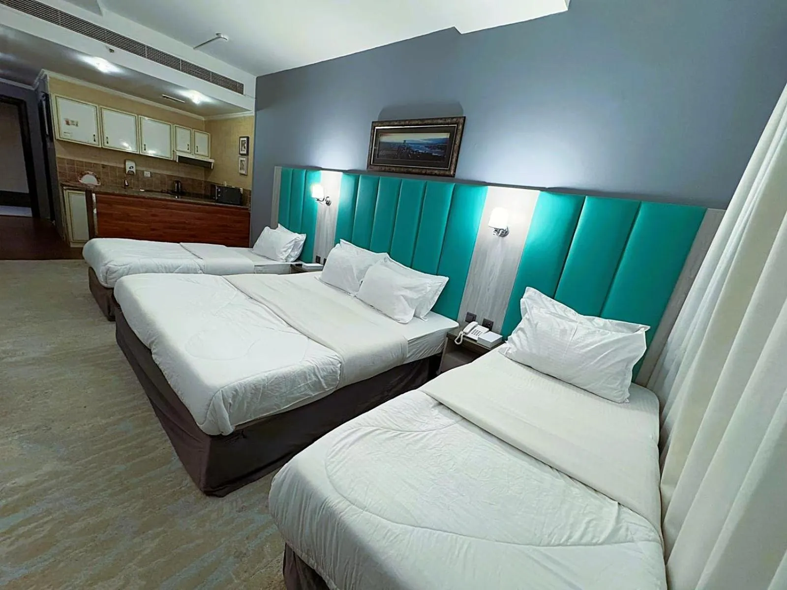Bed in Hafez Hotel Apartments - Al Ras Metro Station