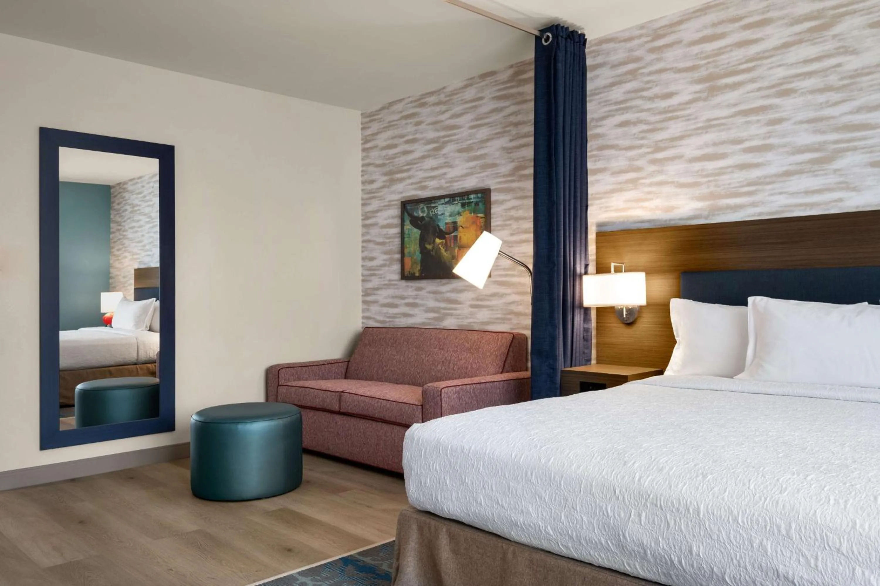 Living room, Bed in Home2 Suites By Hilton East Austin - near Downtown and UT