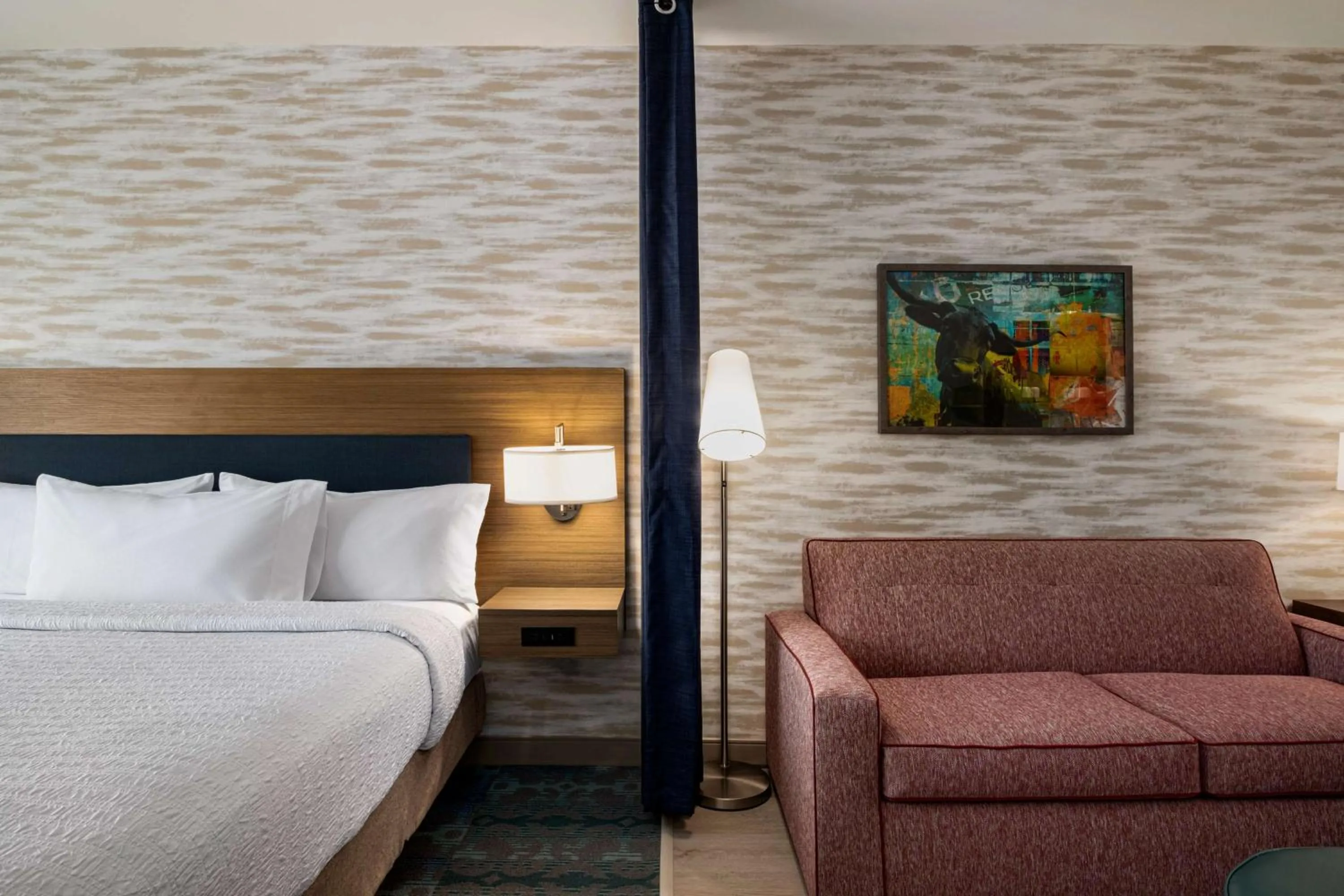 Living room, Bed in Home2 Suites By Hilton East Austin - near Downtown and UT