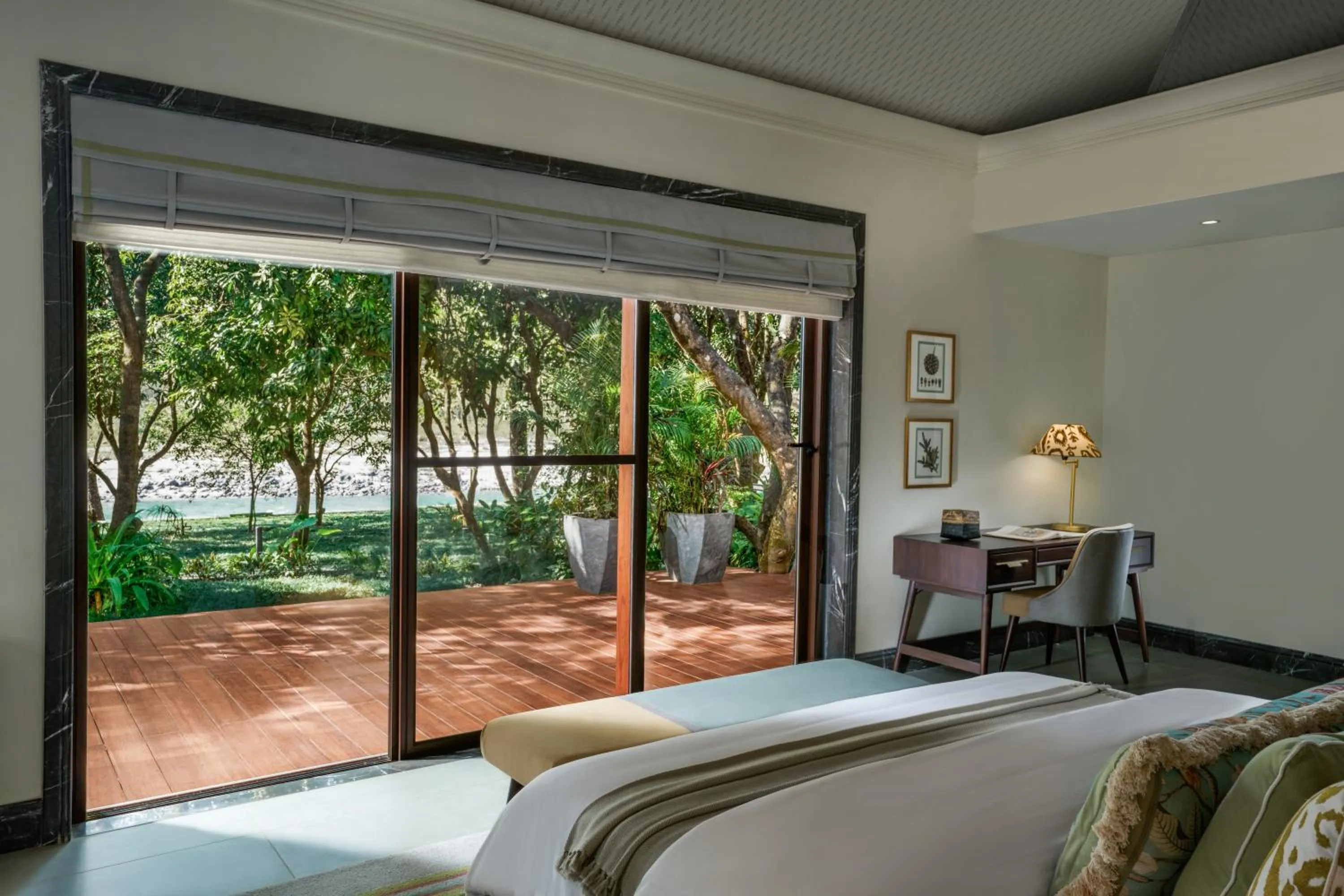 Bed in Anand Kashi by the Ganges Rishikesh - IHCL Seleqtions