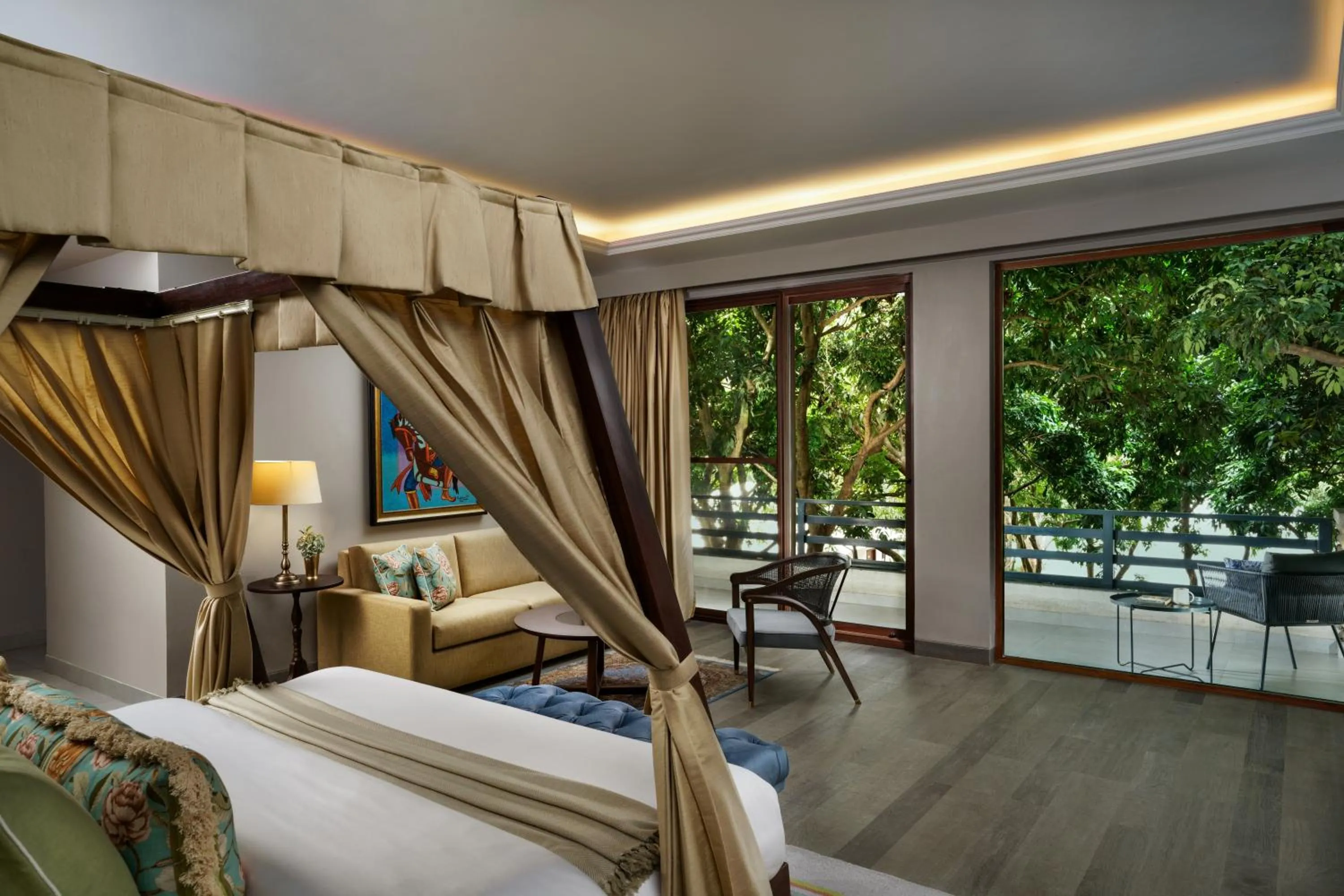 Bed in Anand Kashi by the Ganges Rishikesh - IHCL Seleqtions