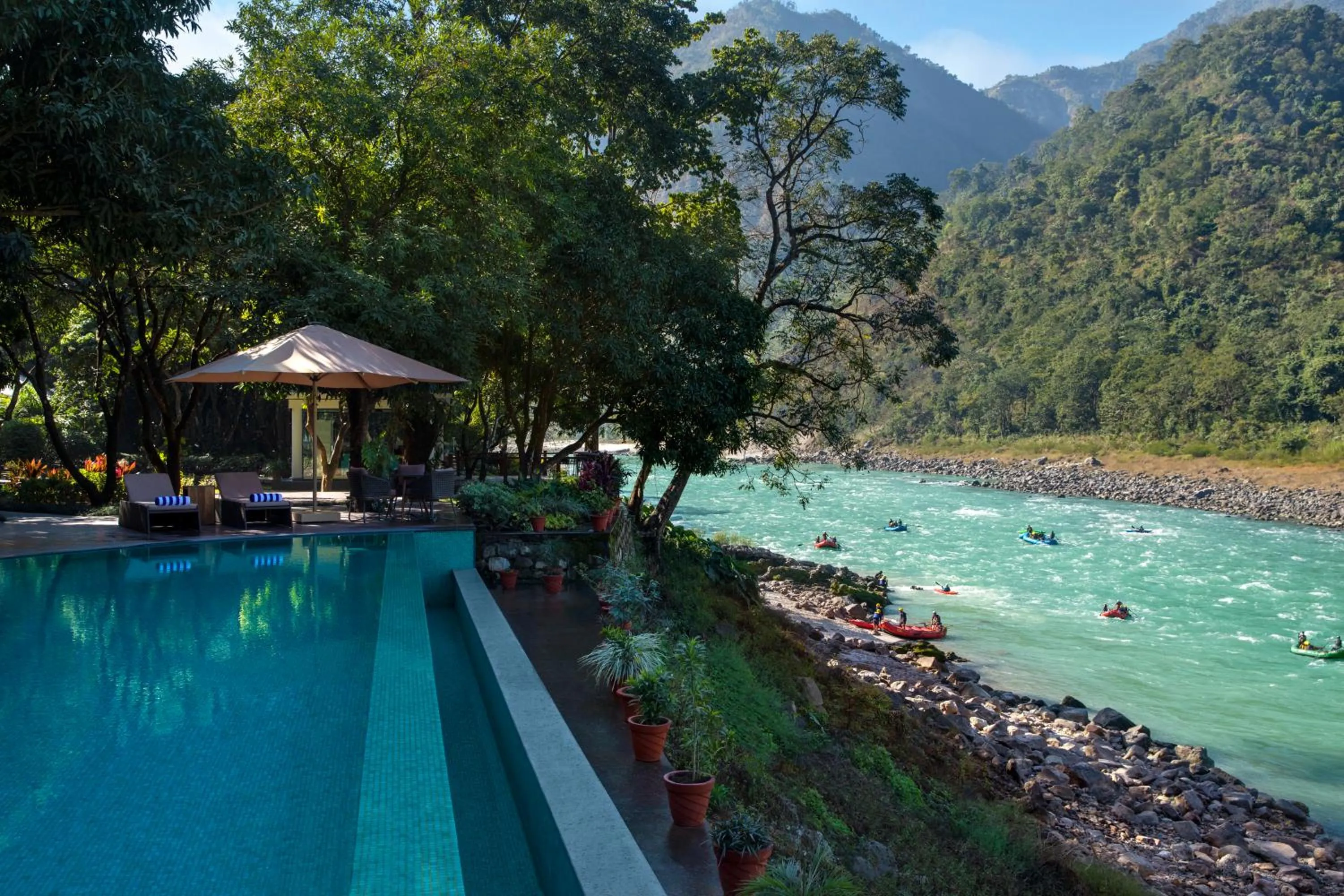 Mountain view in Anand Kashi by the Ganges Rishikesh - IHCL Seleqtions