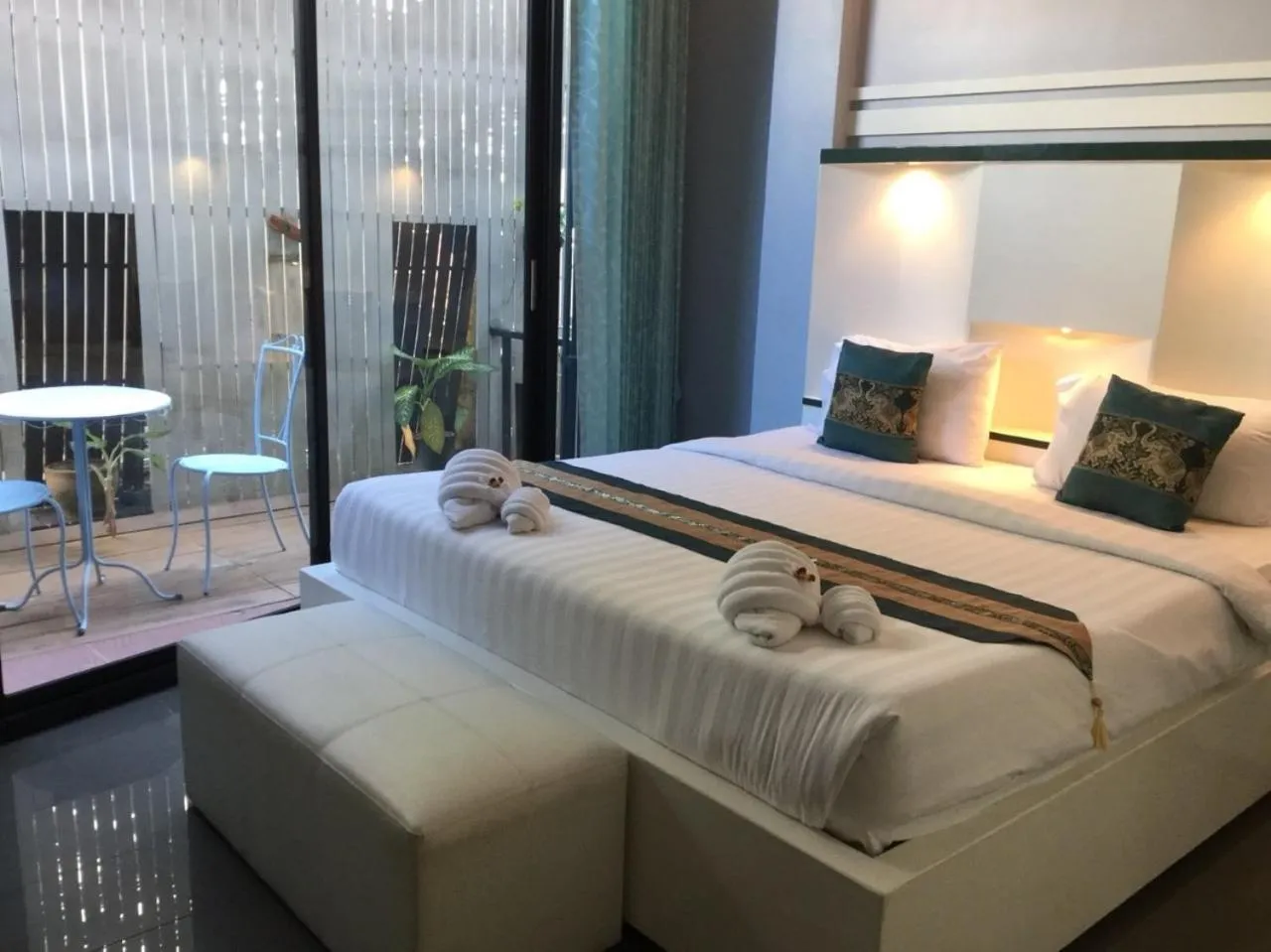 Bed in Saranya River House สรัญญาริเวอร์เฮาส์