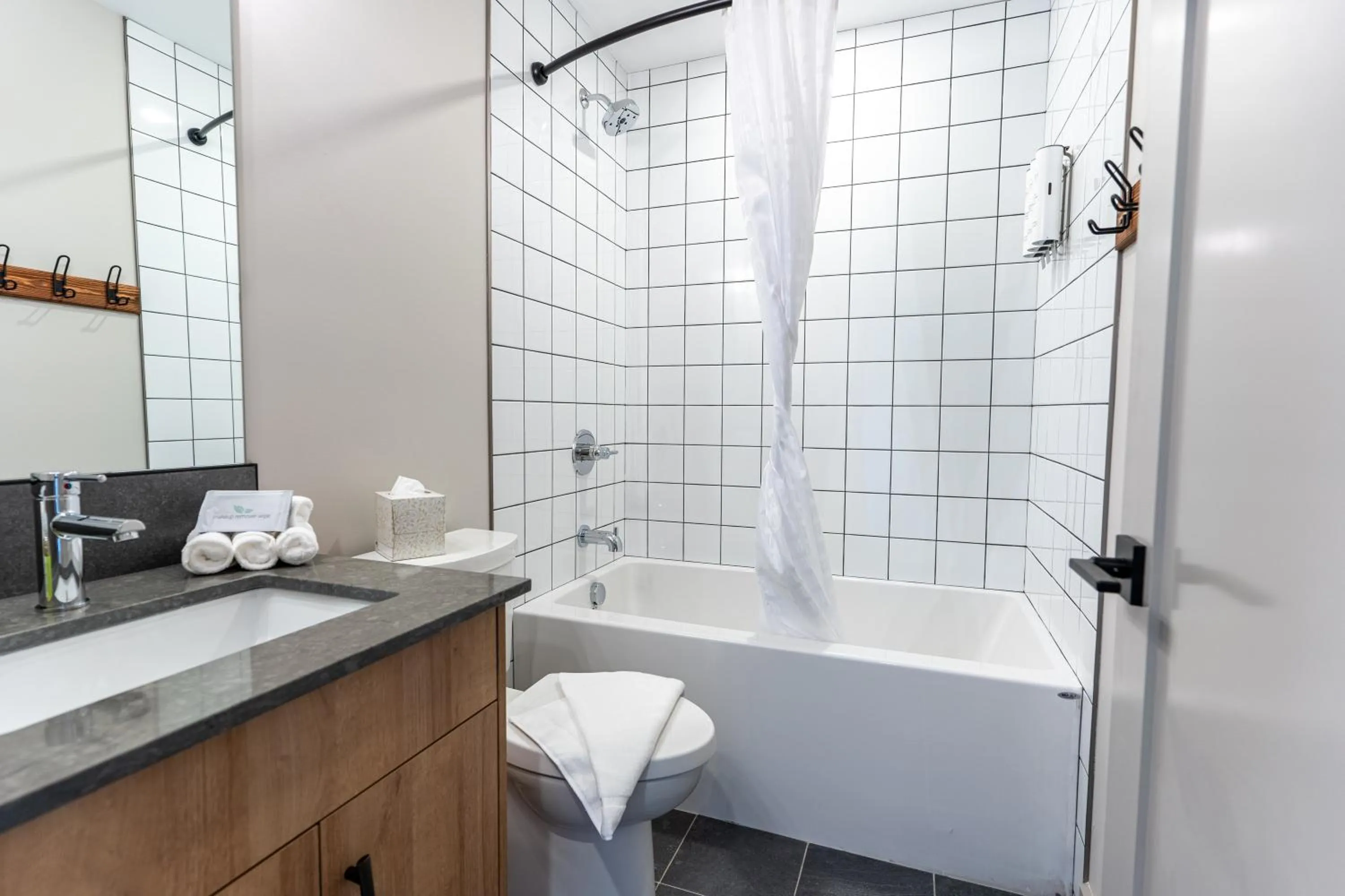 Shower in Basecamp Suites Revelstoke