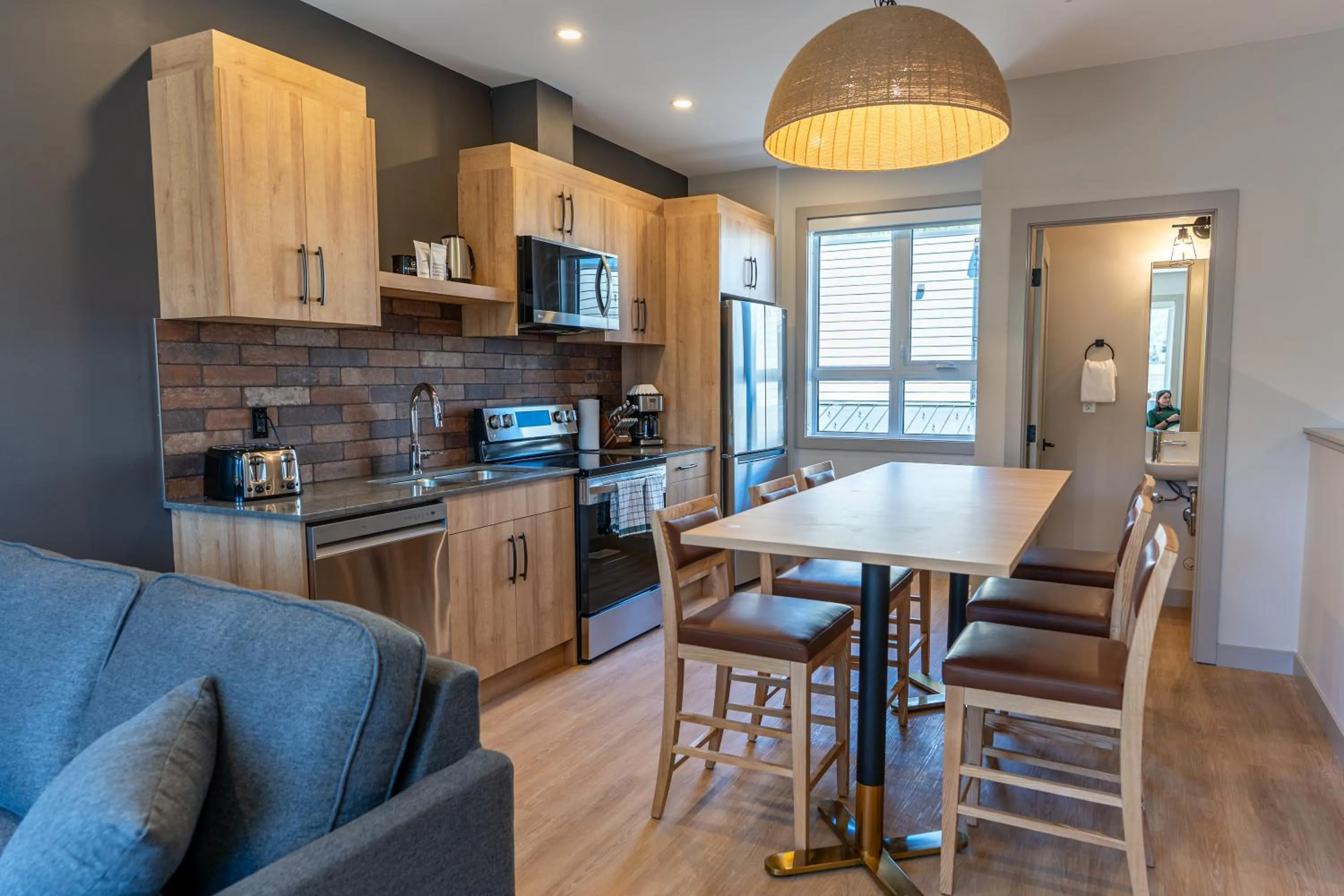 Kitchen or kitchenette in Basecamp Suites Revelstoke