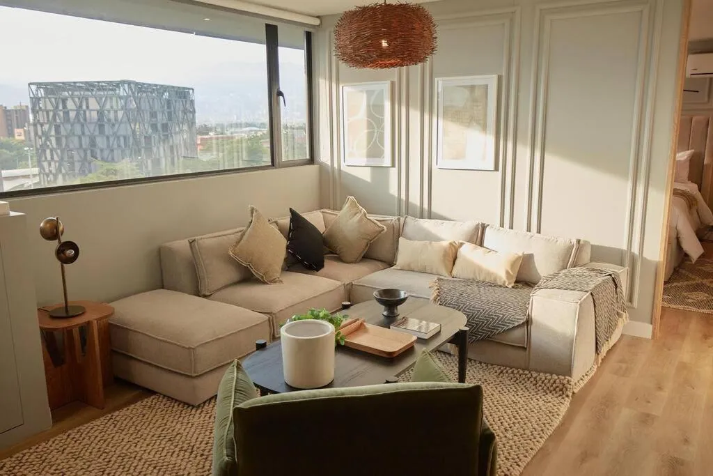 Living room in Go Living Suites: Your Medellin Retreat
