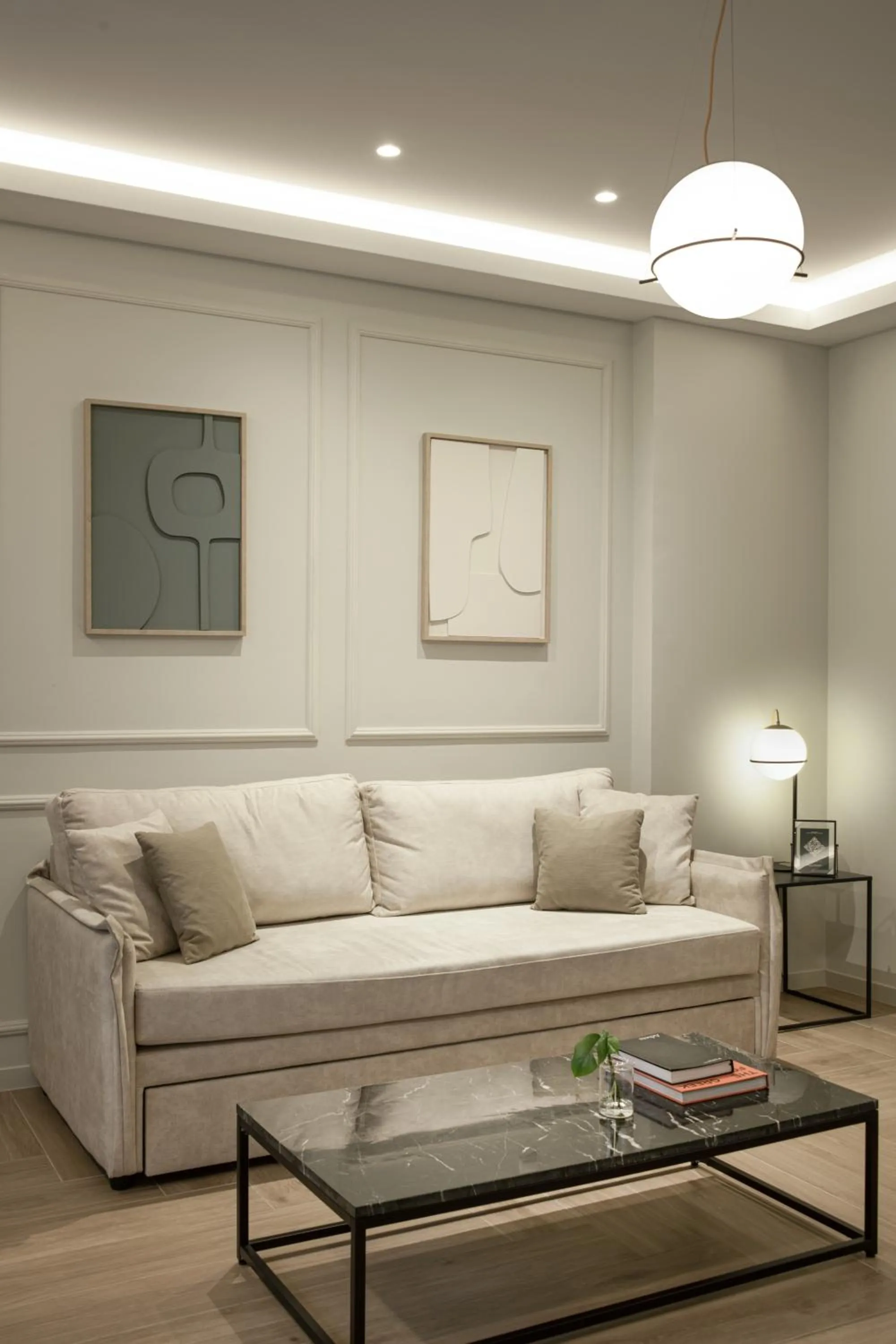 Living room in ASTIKON Xenofontos Suites