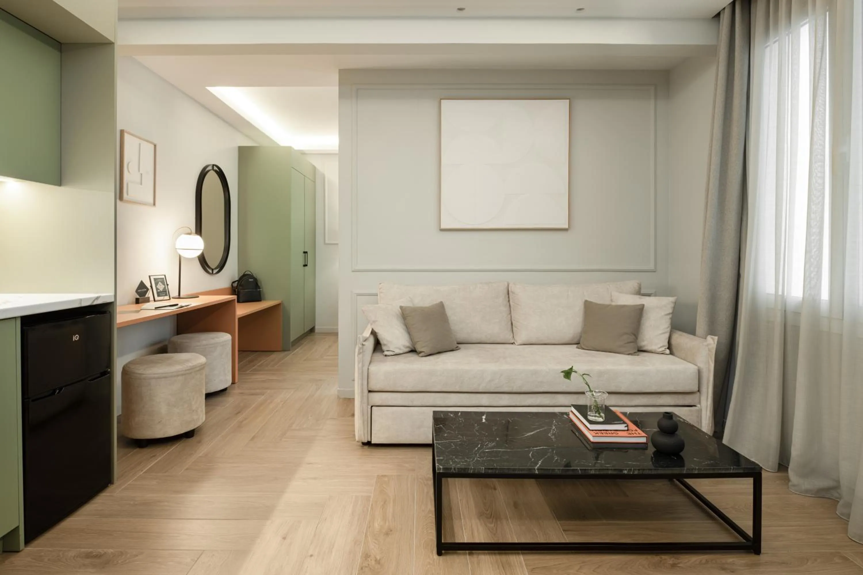 Living room in ASTIKON Xenofontos Suites