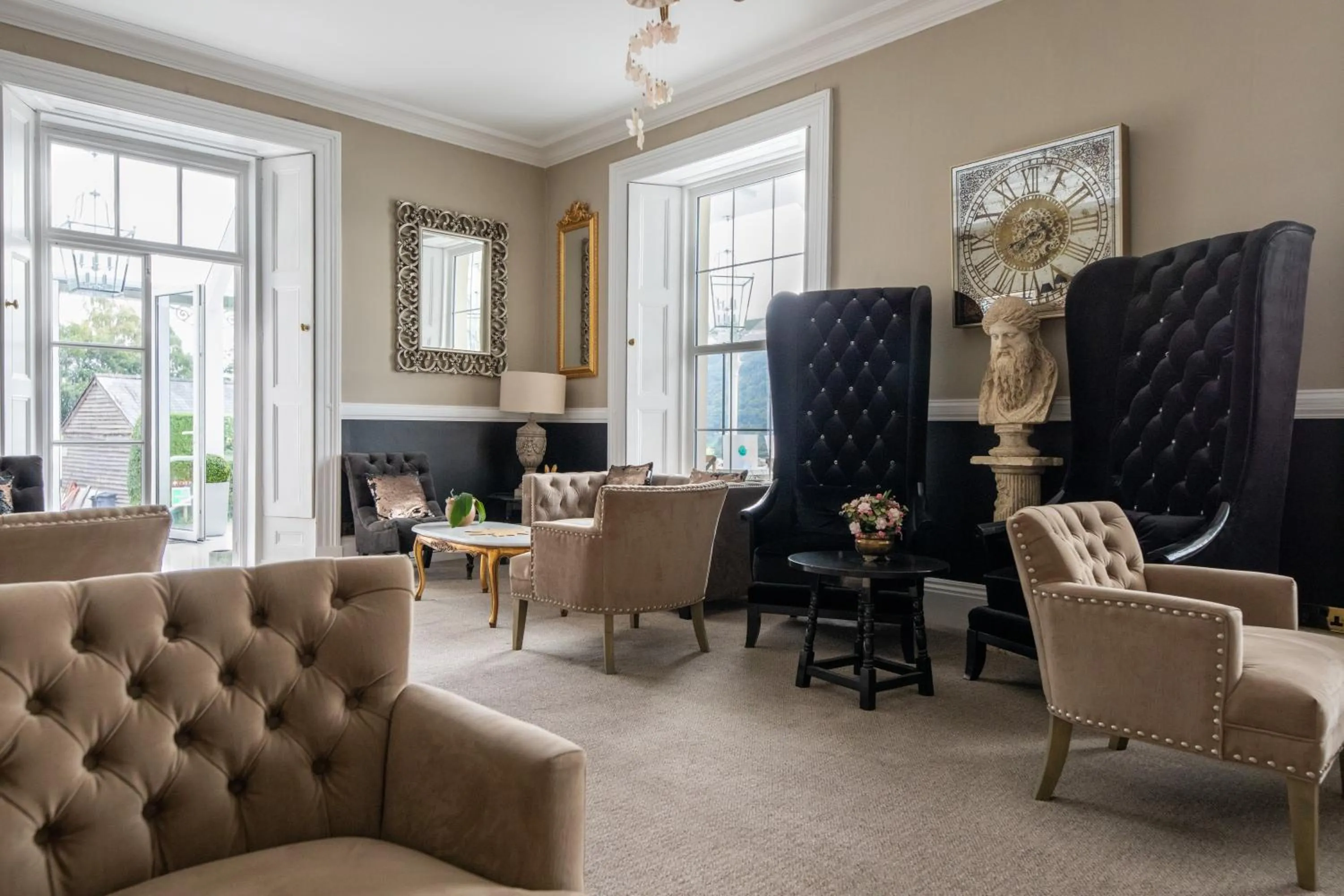 Seating area in Plas Maenan