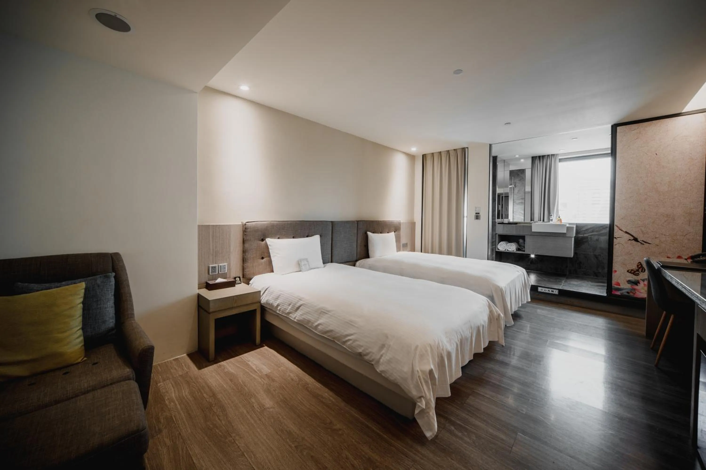 Bedroom, Bed in Hub Hotel Kaohsiung Yawan Branch