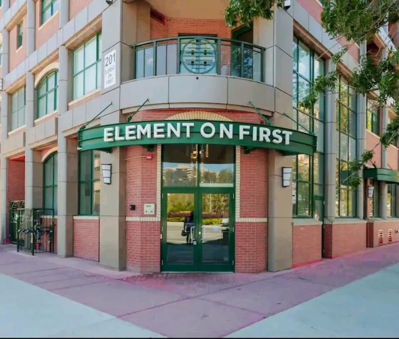 Property building in Stunning 1 bedroom condo in Calgary with riverview