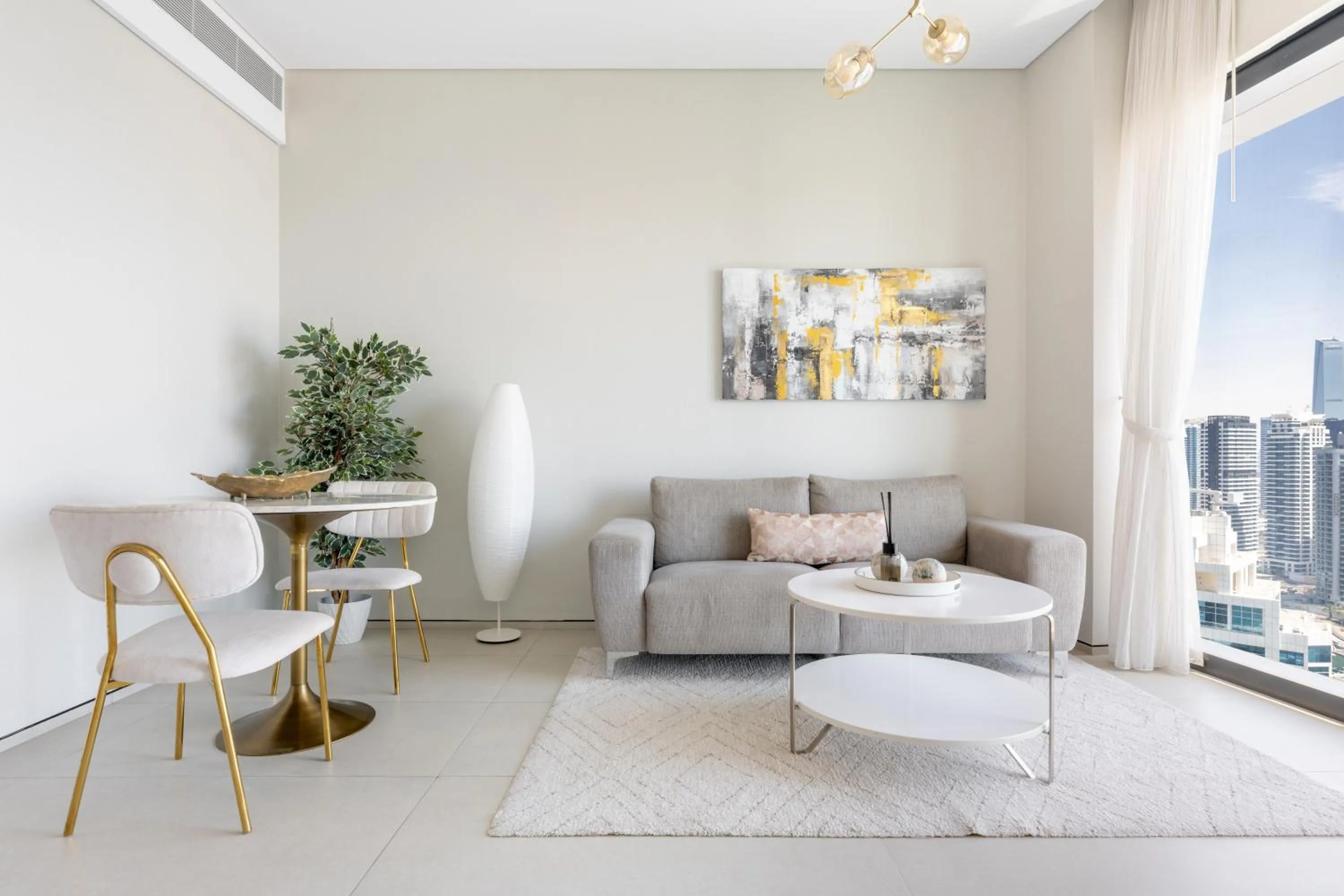 Living room in Jumeirah Gate Tower JBR 1BR Apartment