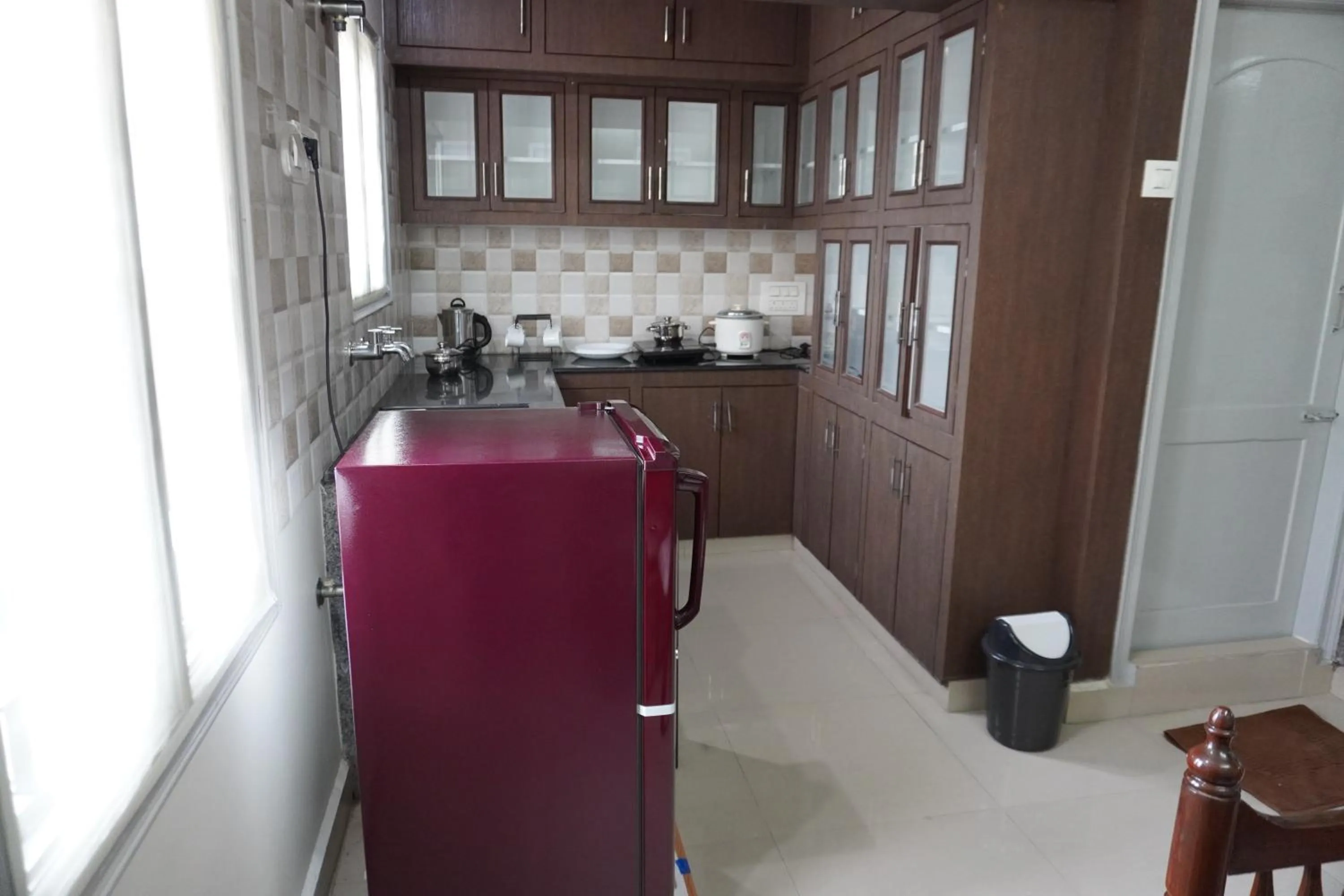 Kitchen or kitchenette in ABS Home Stay, 2Bed room AC Flats,Tirupati