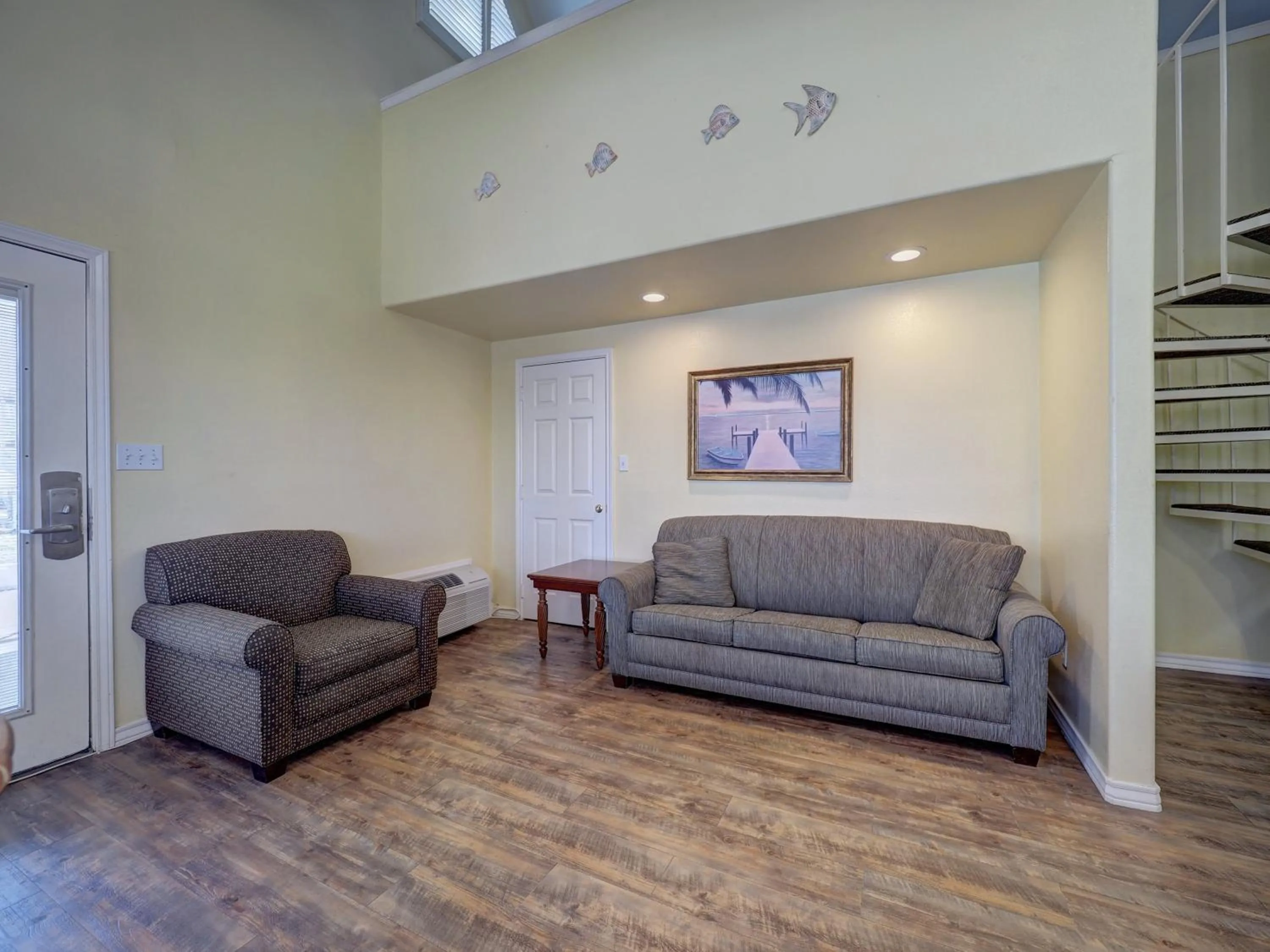 Living room in Seashell Village Resort near the beach with kitchens