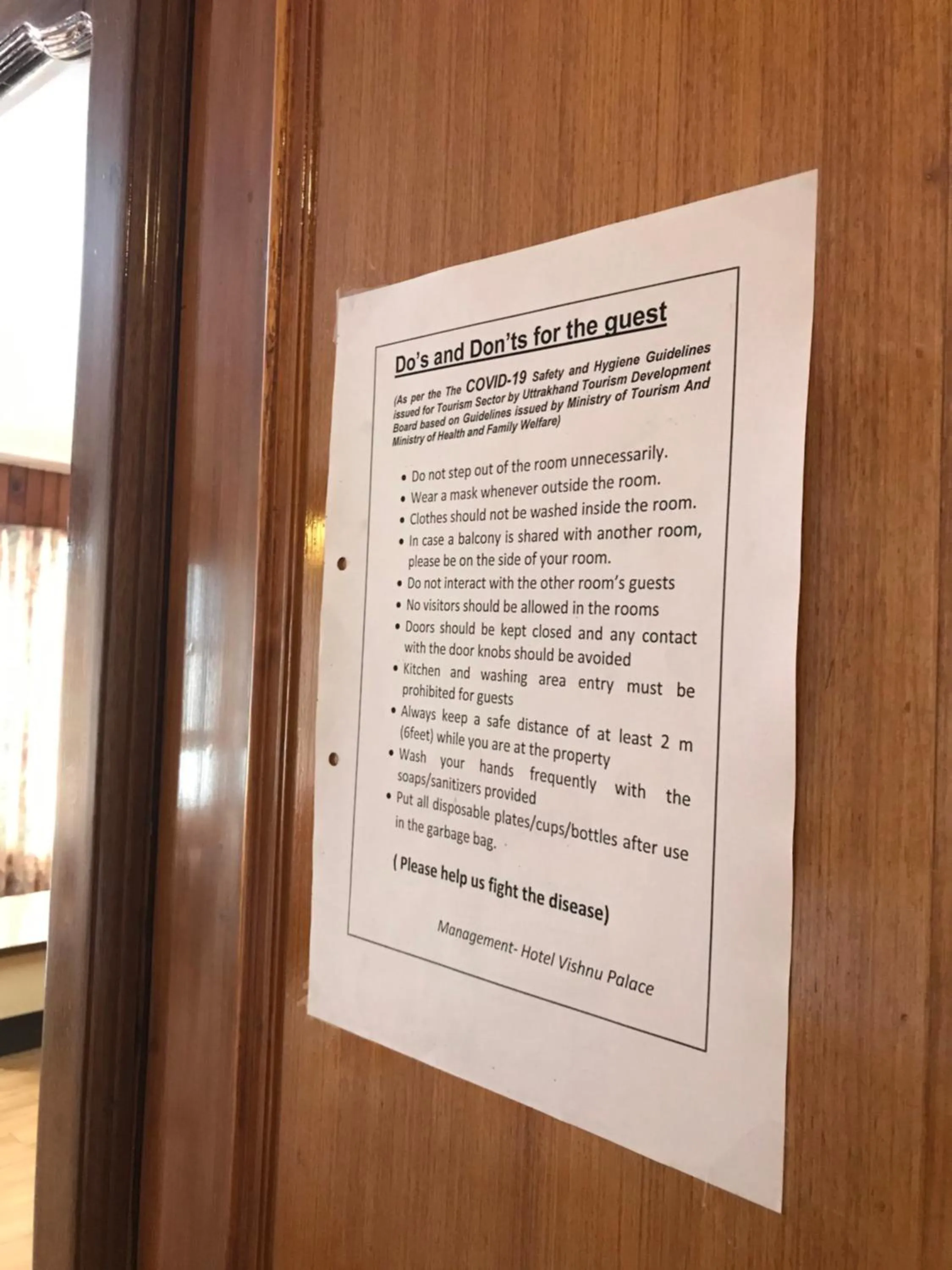 Logo/Certificate/Sign in Hotel Vishnu Palace