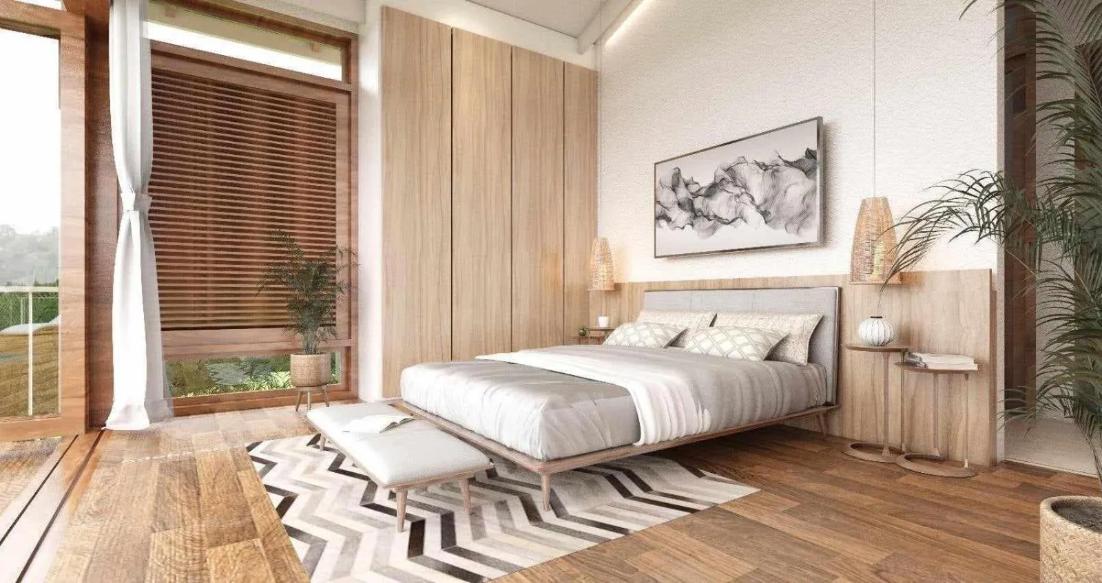 Bed in Overthemoon Luxury Pool Villas