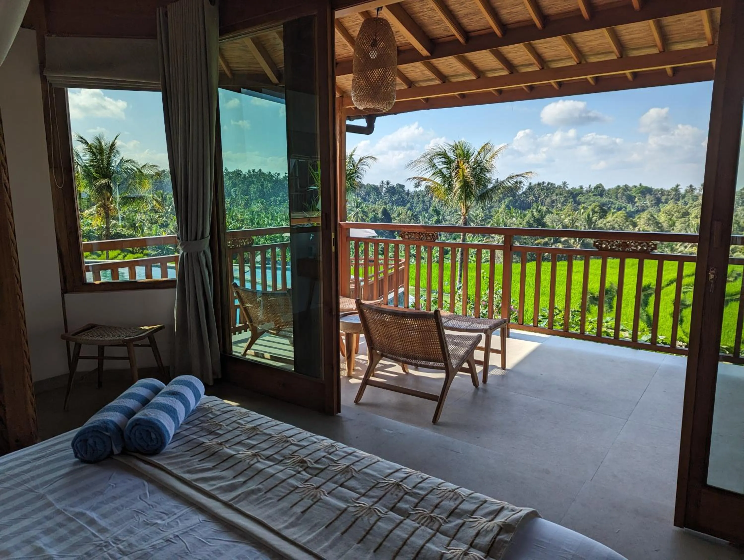 Bed in Puri Dajuma Terrace Eco Lodge & Spa