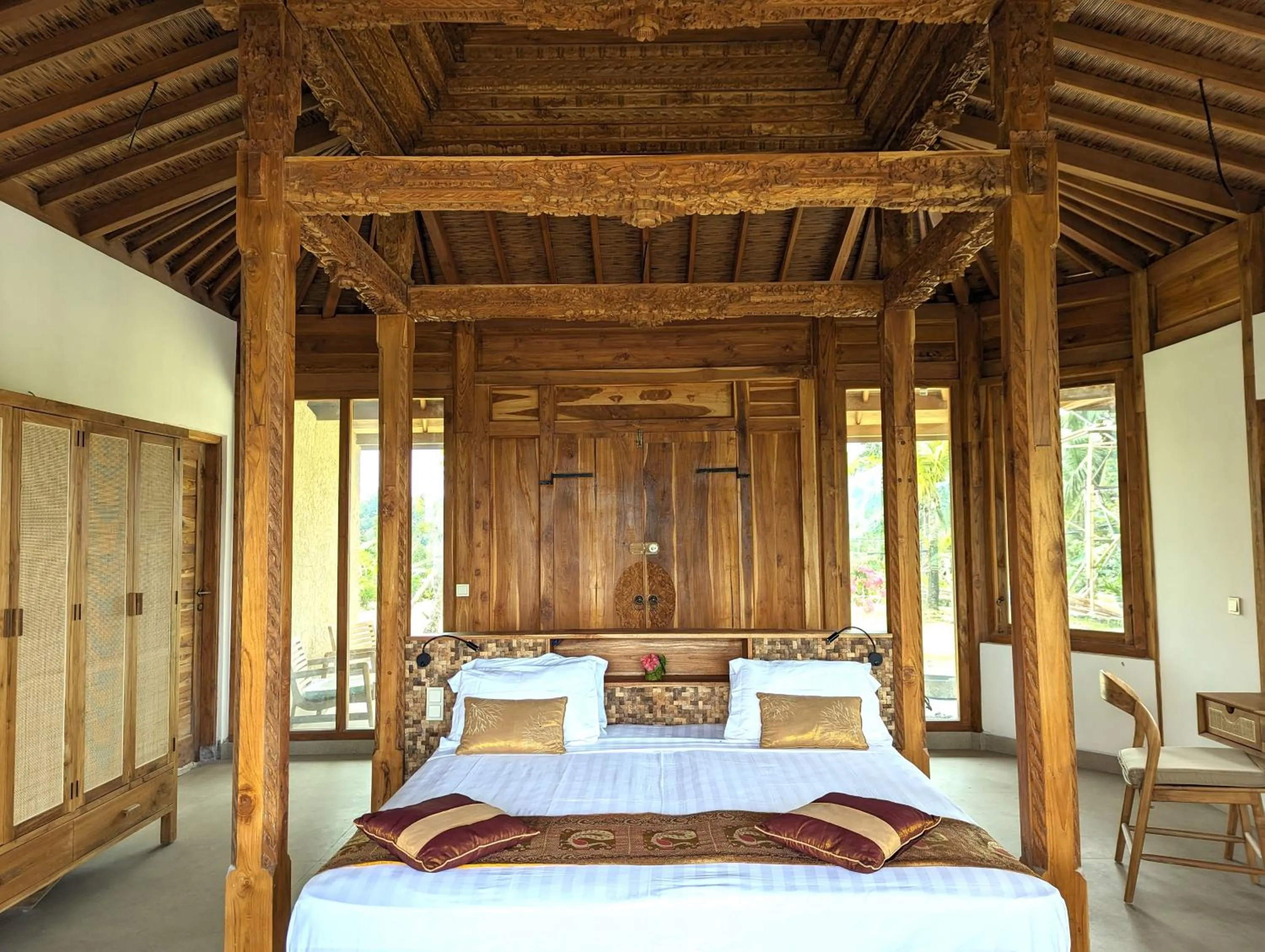 Bed in Puri Dajuma Terrace Eco Lodge & Spa