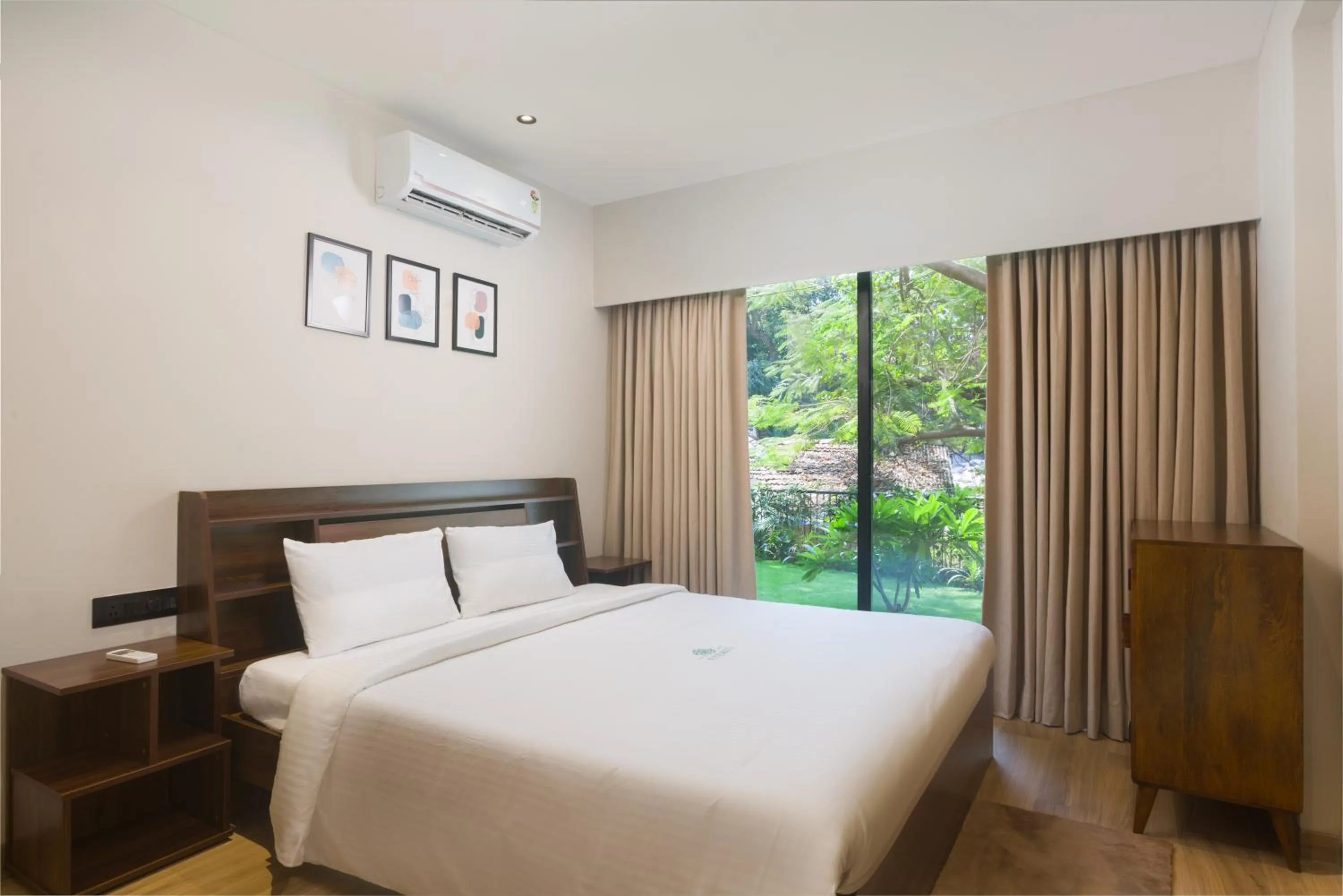 Bed in Etereo Stays, Luxury Premium Apartments Baga, Arpora, Goa
