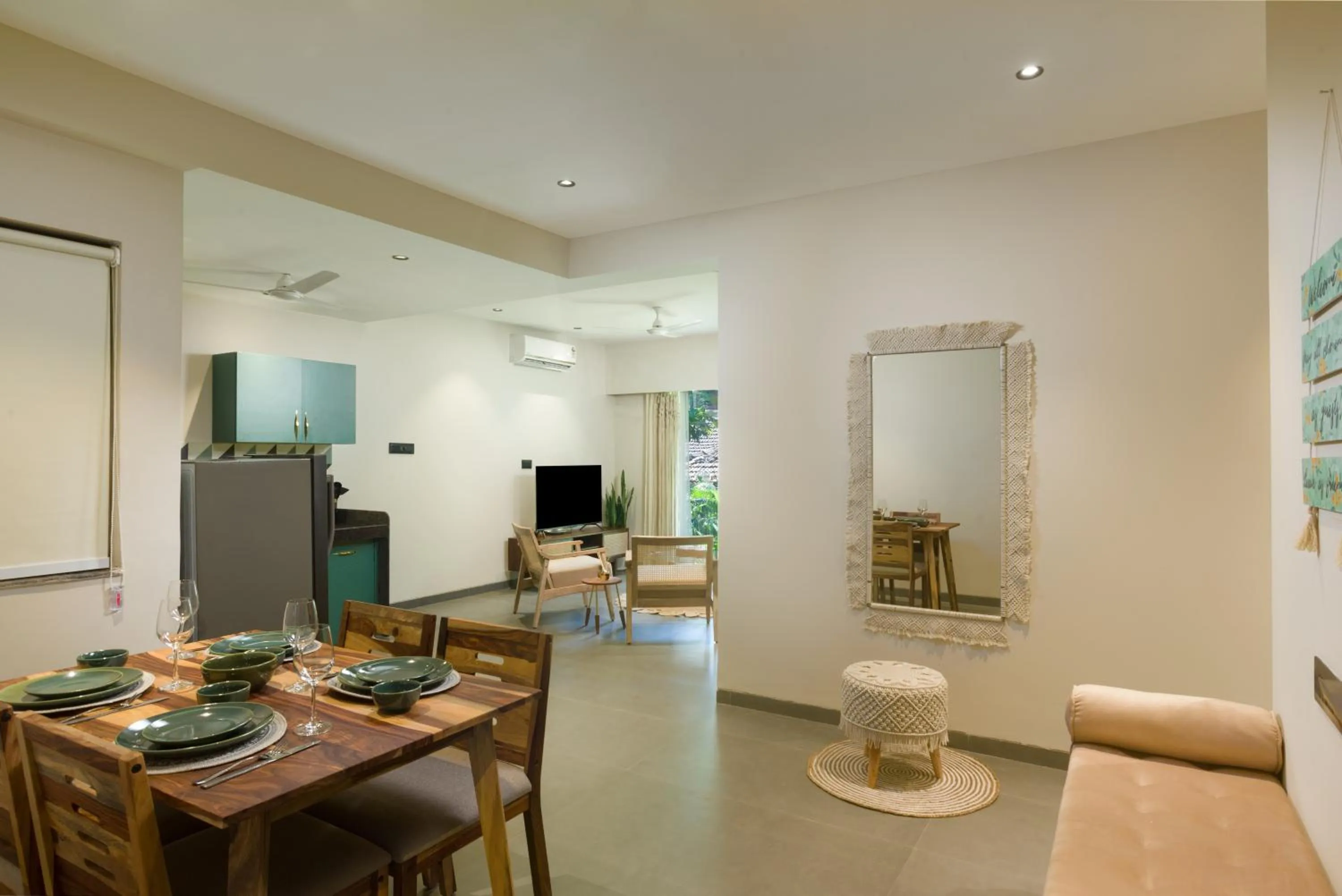 Dining area in Etereo Stays, Luxury Premium Apartments Baga, Arpora, Goa