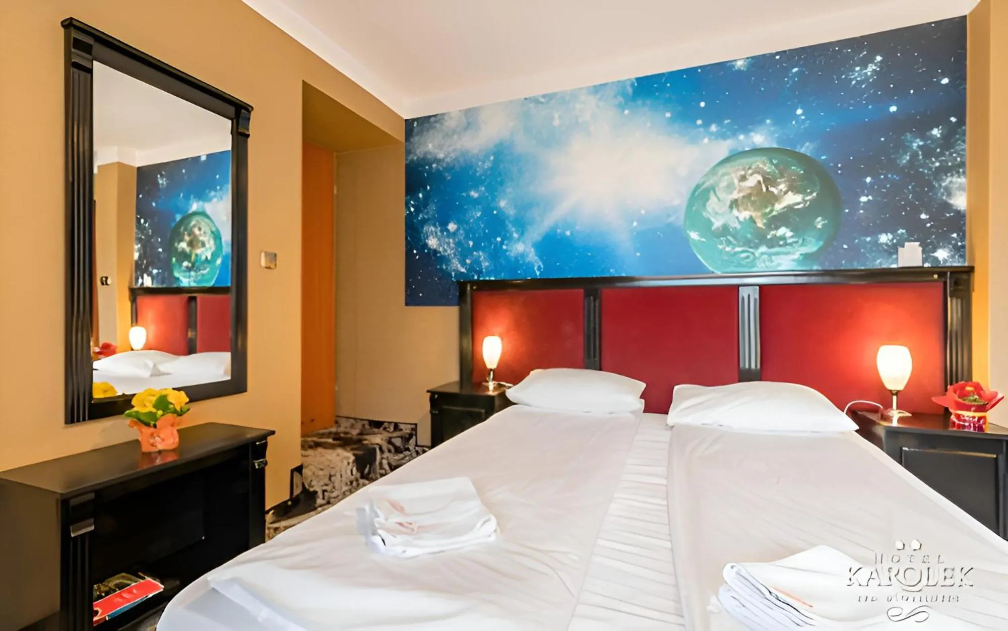 Bed in Hotel Karolek