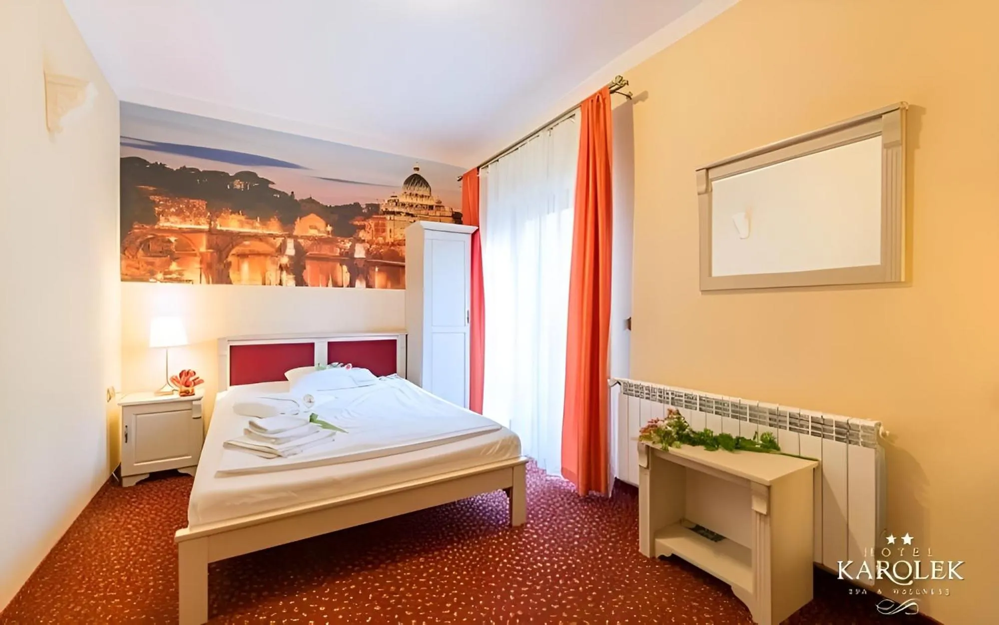 View (from property/room), Bed in Hotel Karolek