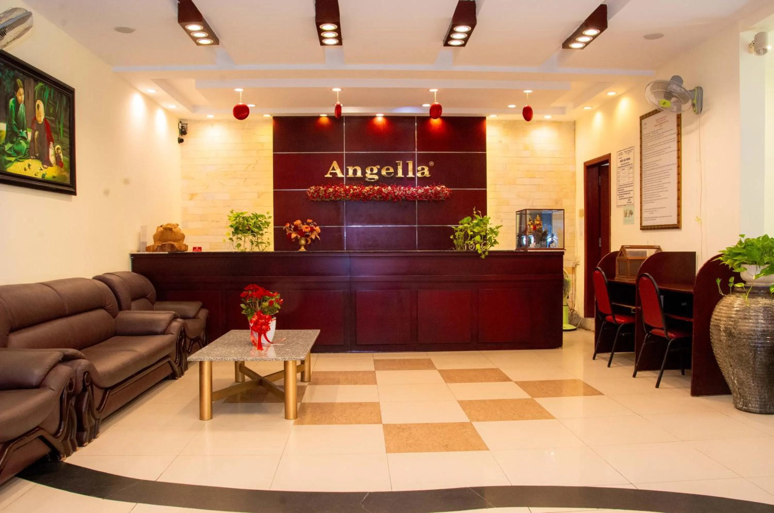 Lobby or reception in Angella Hotel