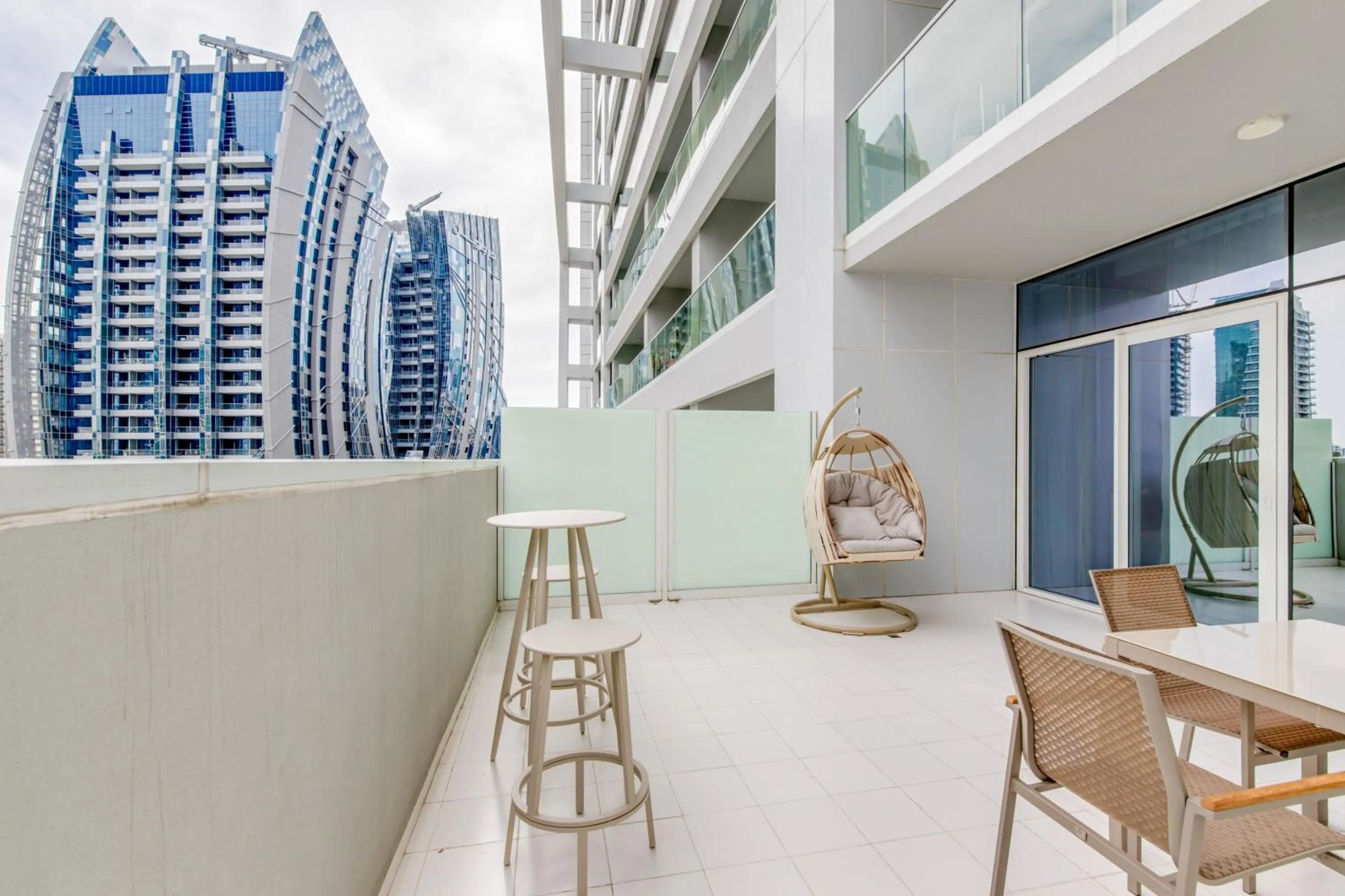 Balcony/Terrace in GLOBALSTAY. Luxury Apartments Near The Dubai Canal