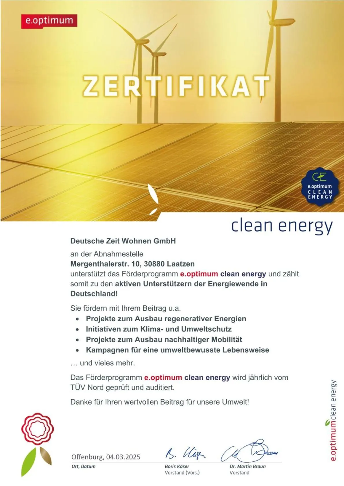 Certificate/Award in Hannover - PHIL & MAX Hotels und Apartments Messe