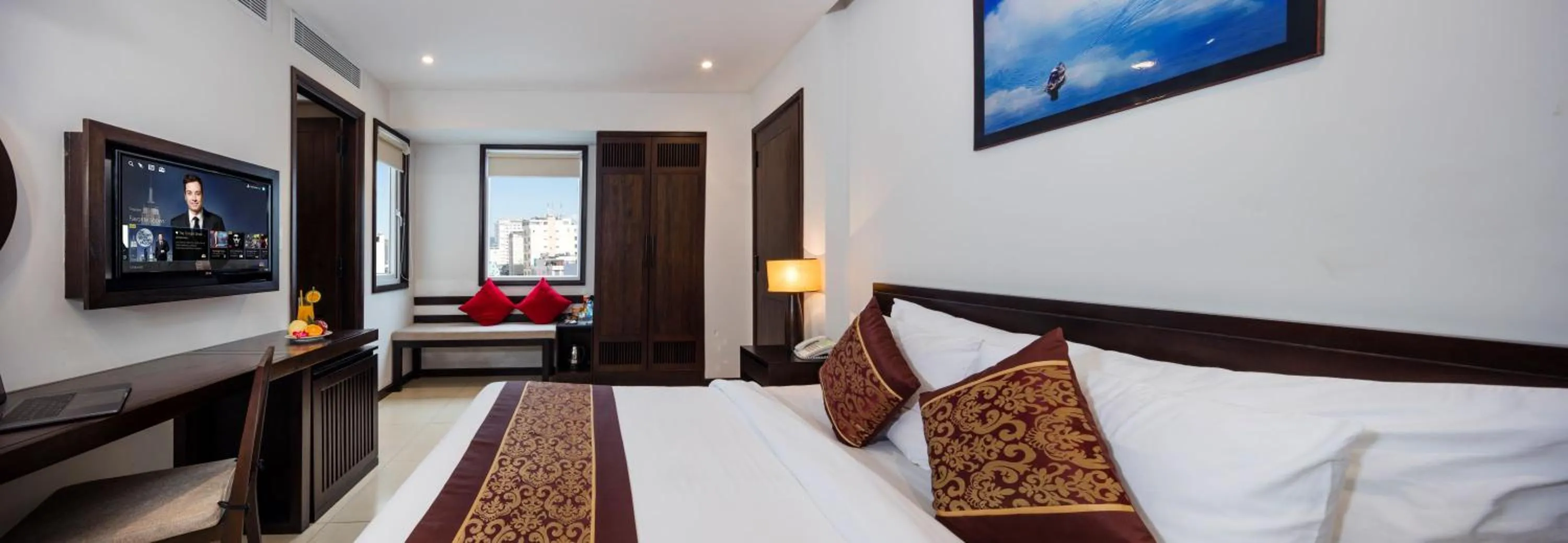 Natural landscape, Bed in Edele Hotel Nha Trang Beach