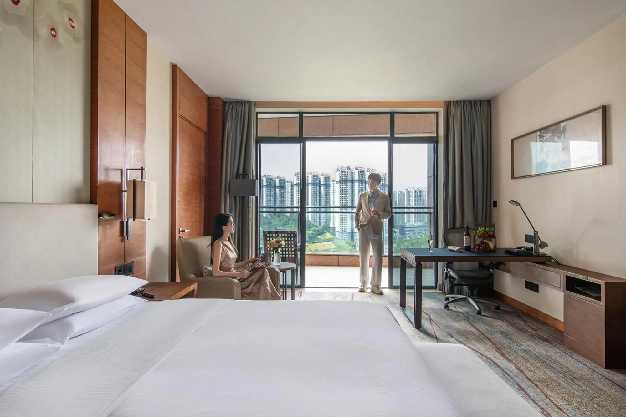 Photo of the whole room, Bed in DoubleTree by Hilton Guangzhou Science City-Free Shuttle Bus Service During Canton Fair Period