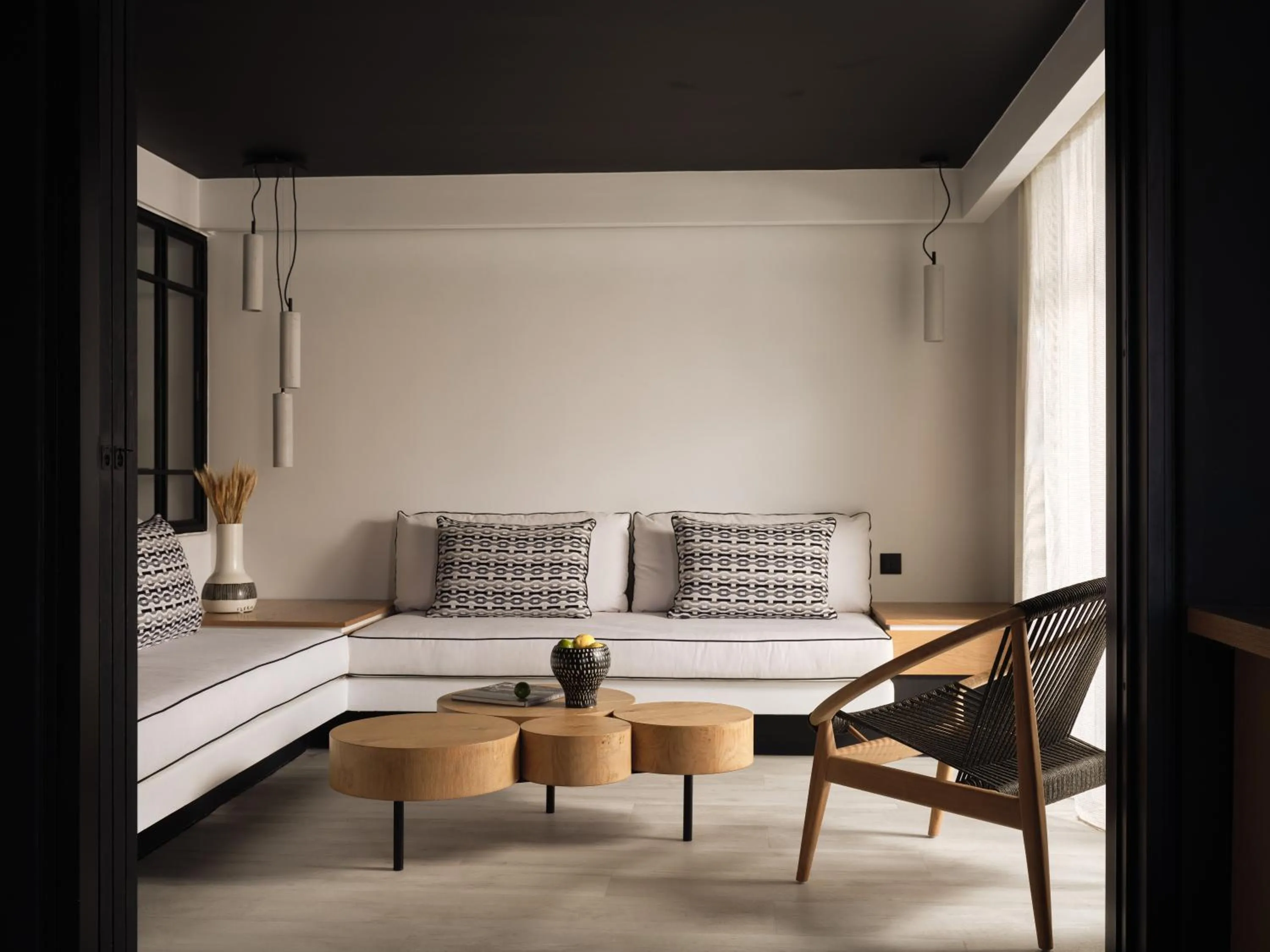 Living room, Bed in Semeli Coast Mykonos Curio Collection by Hilton