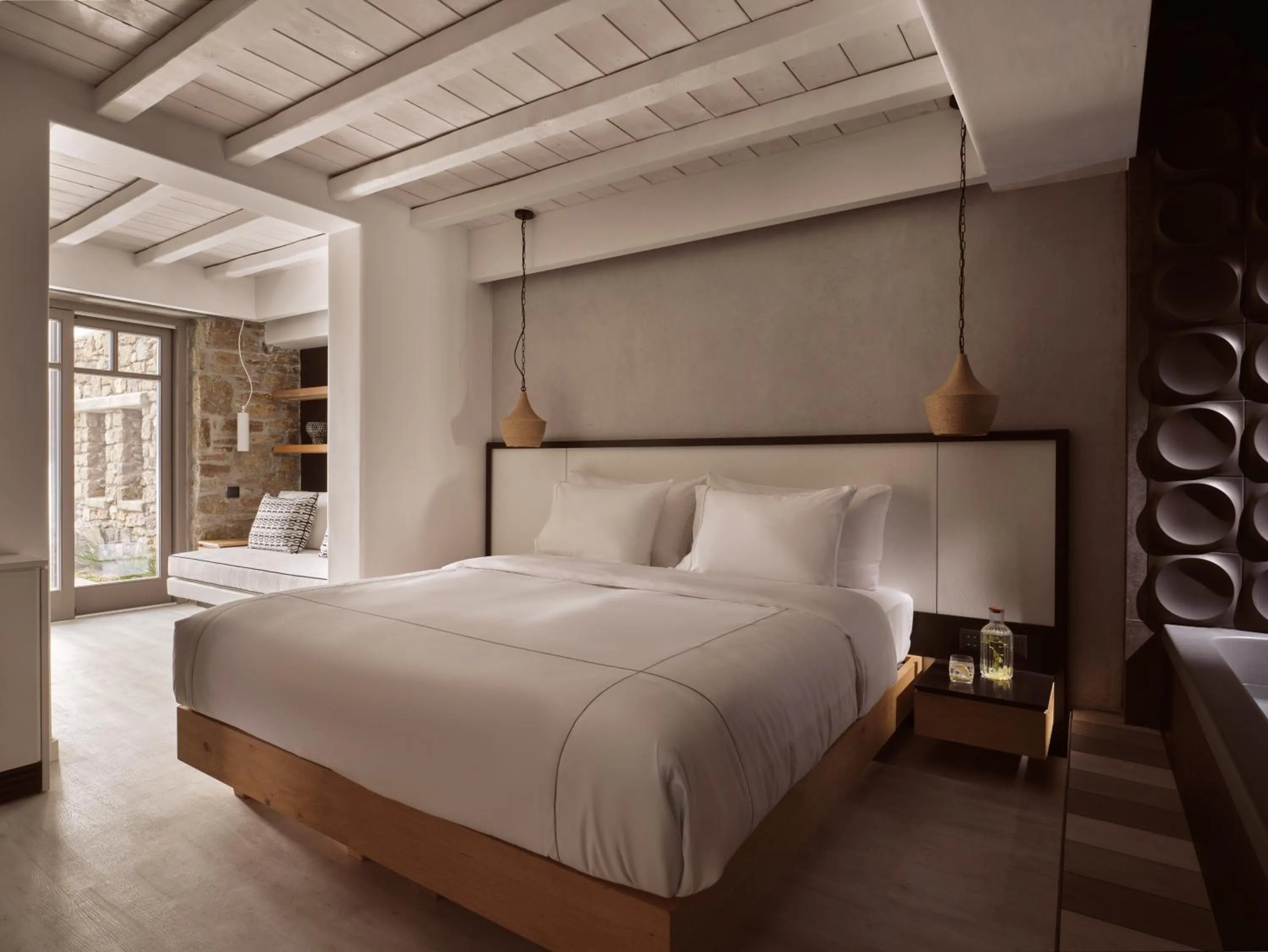 Bed in Semeli Coast Mykonos Curio Collection by Hilton
