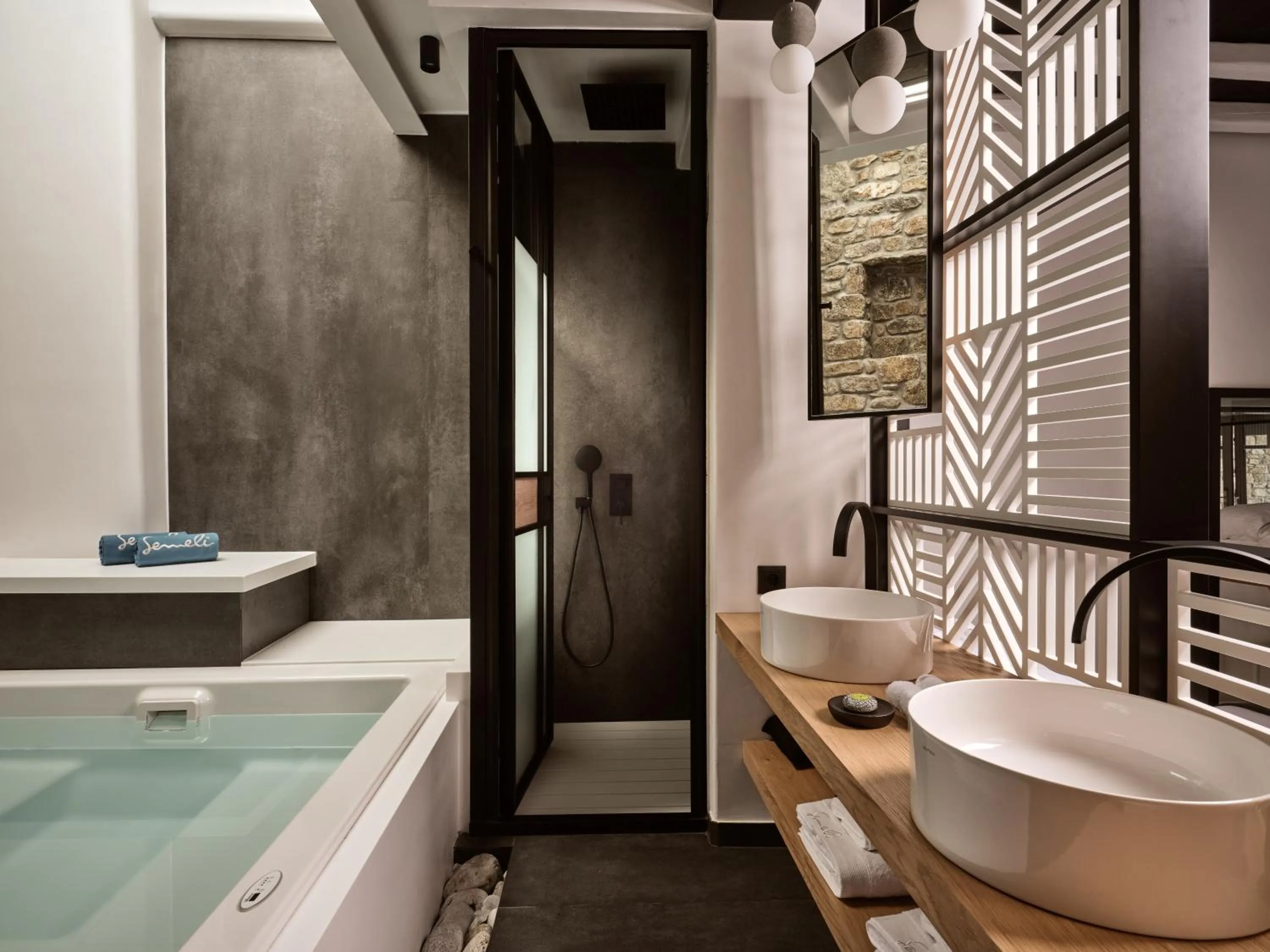 Shower in Semeli Coast Mykonos Curio Collection by Hilton