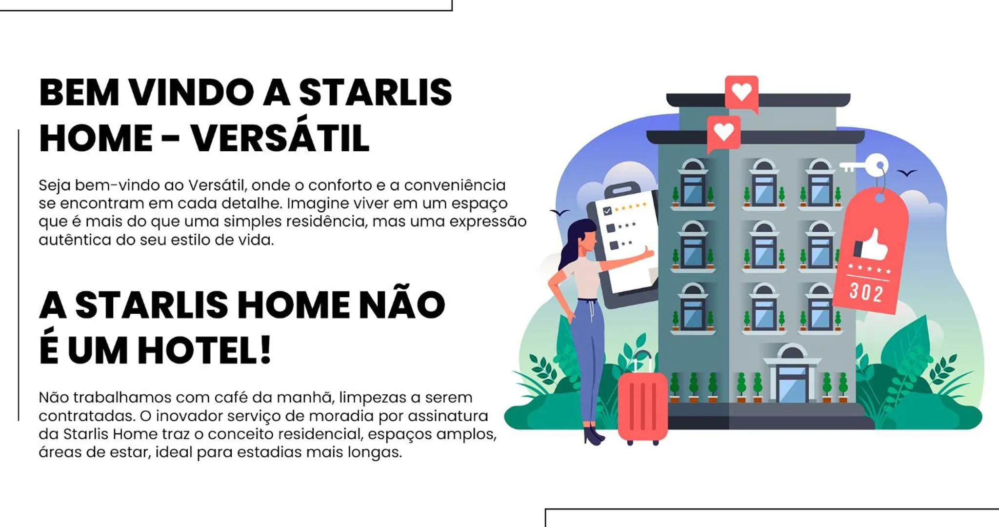Text overlay in Starlis Home - Versátil