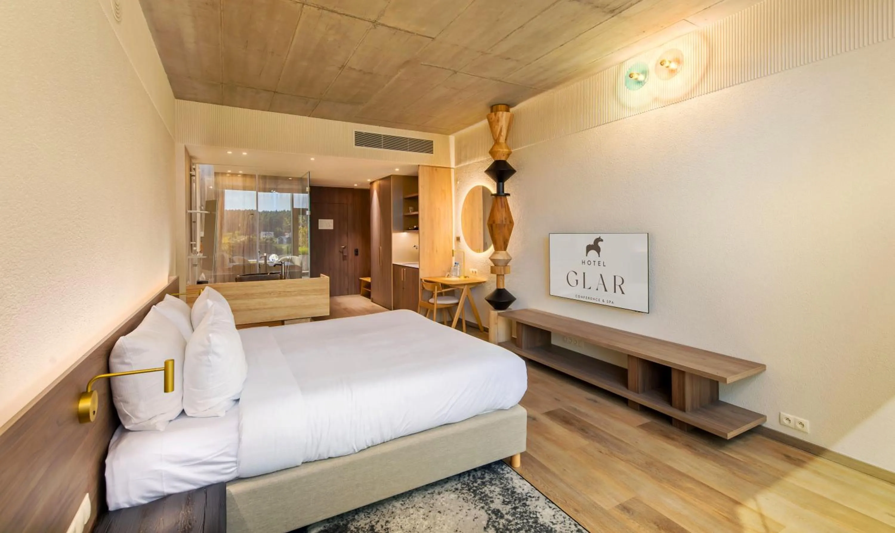 Bed in Hotel GLAR Conference & SPA