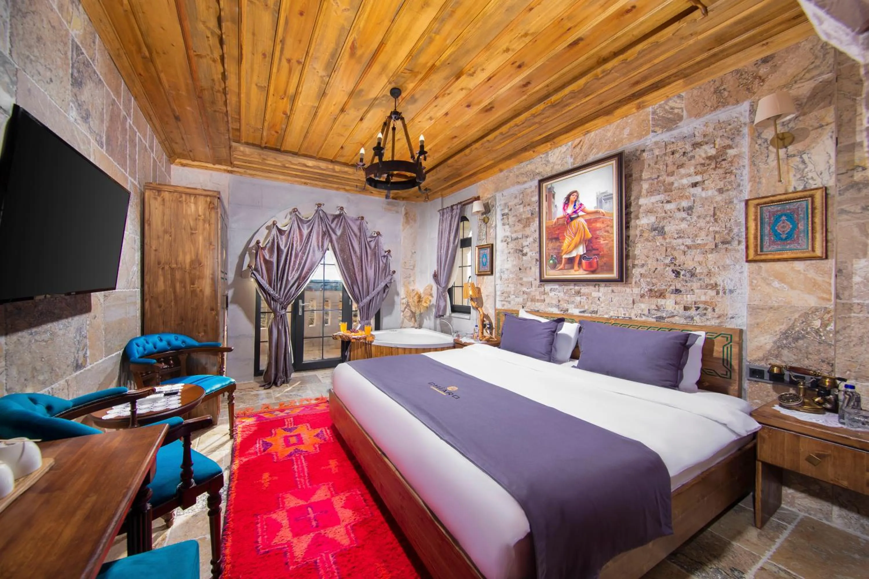 Communal lounge/ TV room, Bed in Cappadocia Chiaro