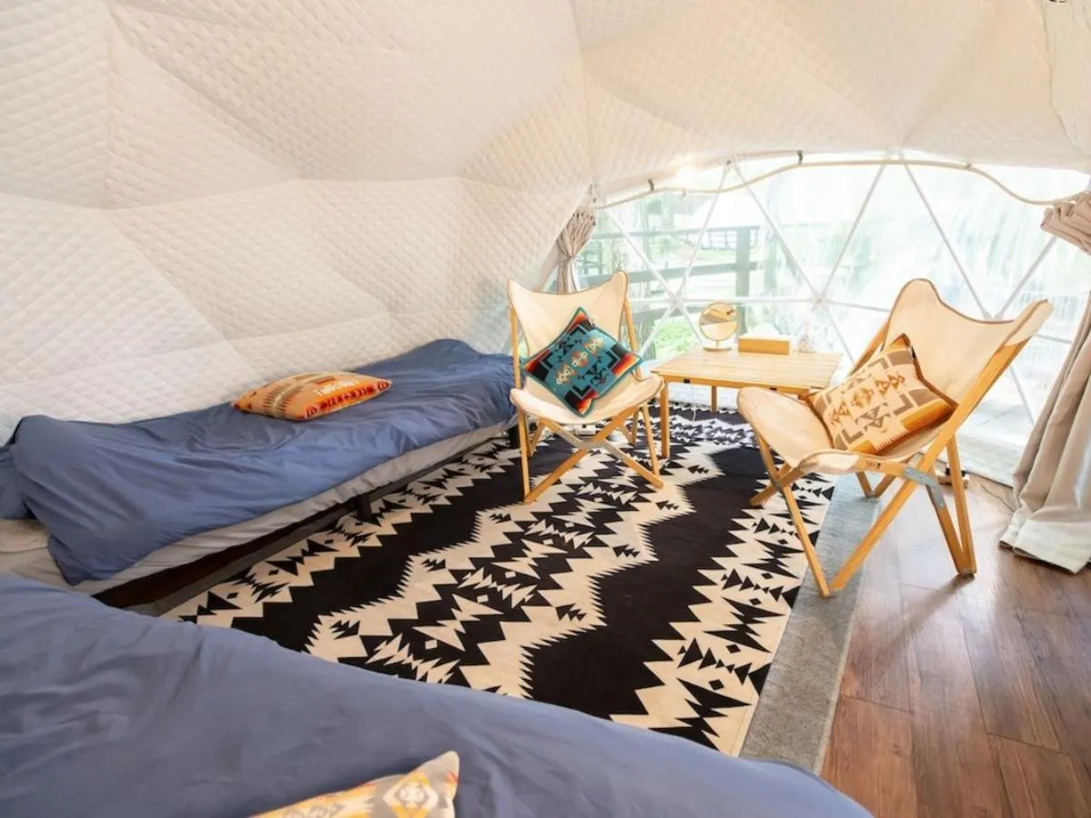 Bed in Nagano GLAMPINGBASE enCamp