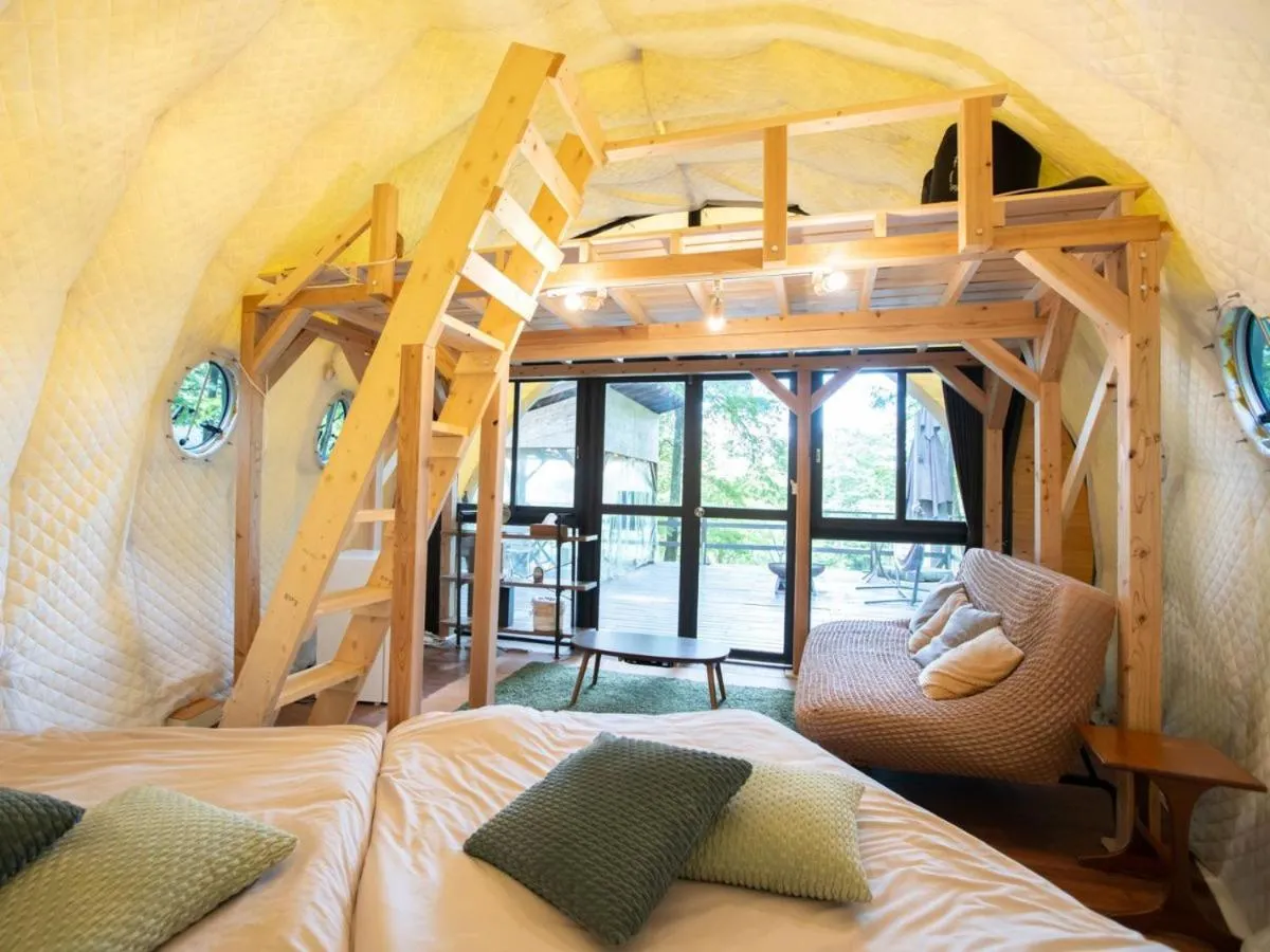 Bed in Nagano GLAMPINGBASE enCamp