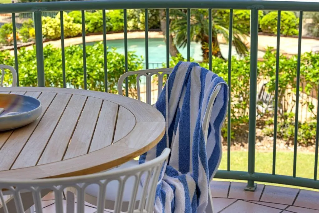 Pool view in Luxury on the Beach Surfside Resort -Sunshine Coast