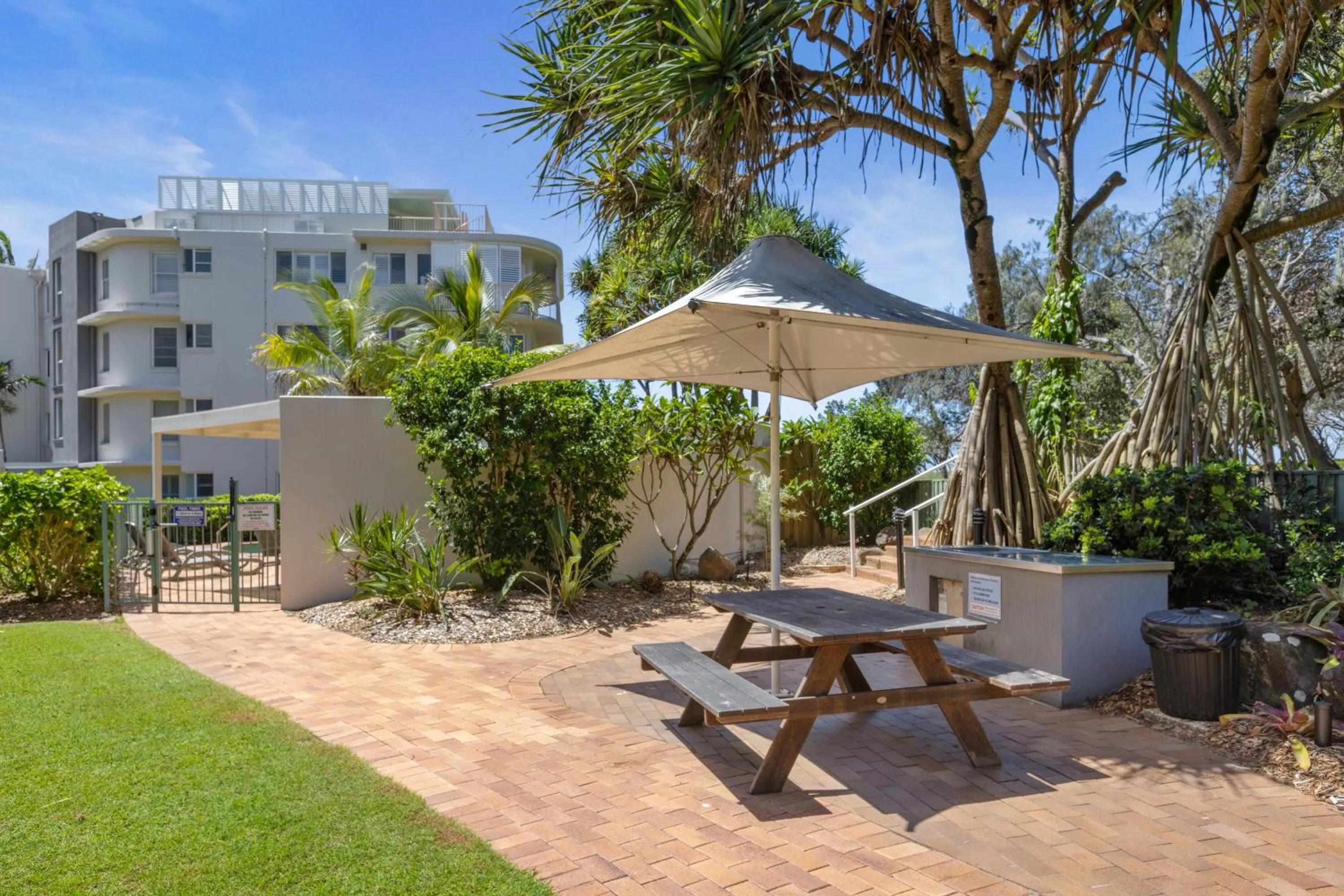 Garden view in Luxury on the Beach Surfside Resort -Sunshine Coast