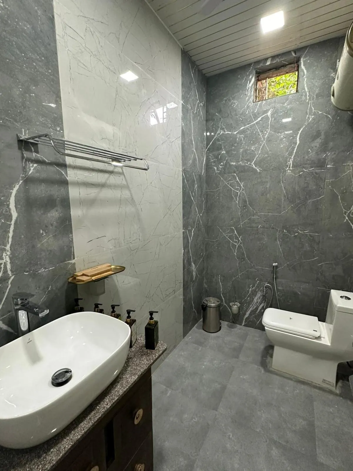 Shower in ELIVAAS 6 BHK Farmstay with Pvt Pool & Garden - Esh