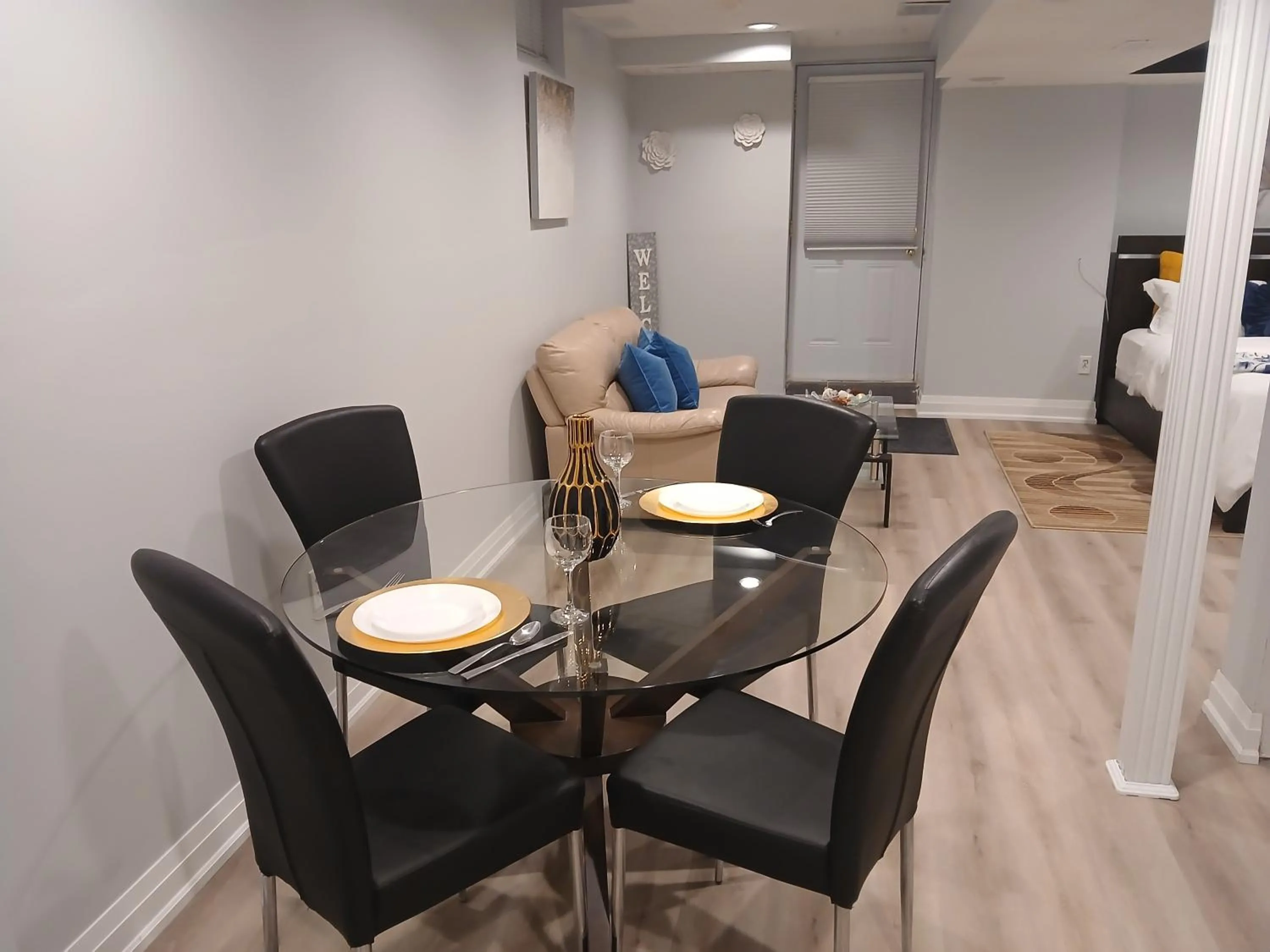 Furnished calm basement studio apartment