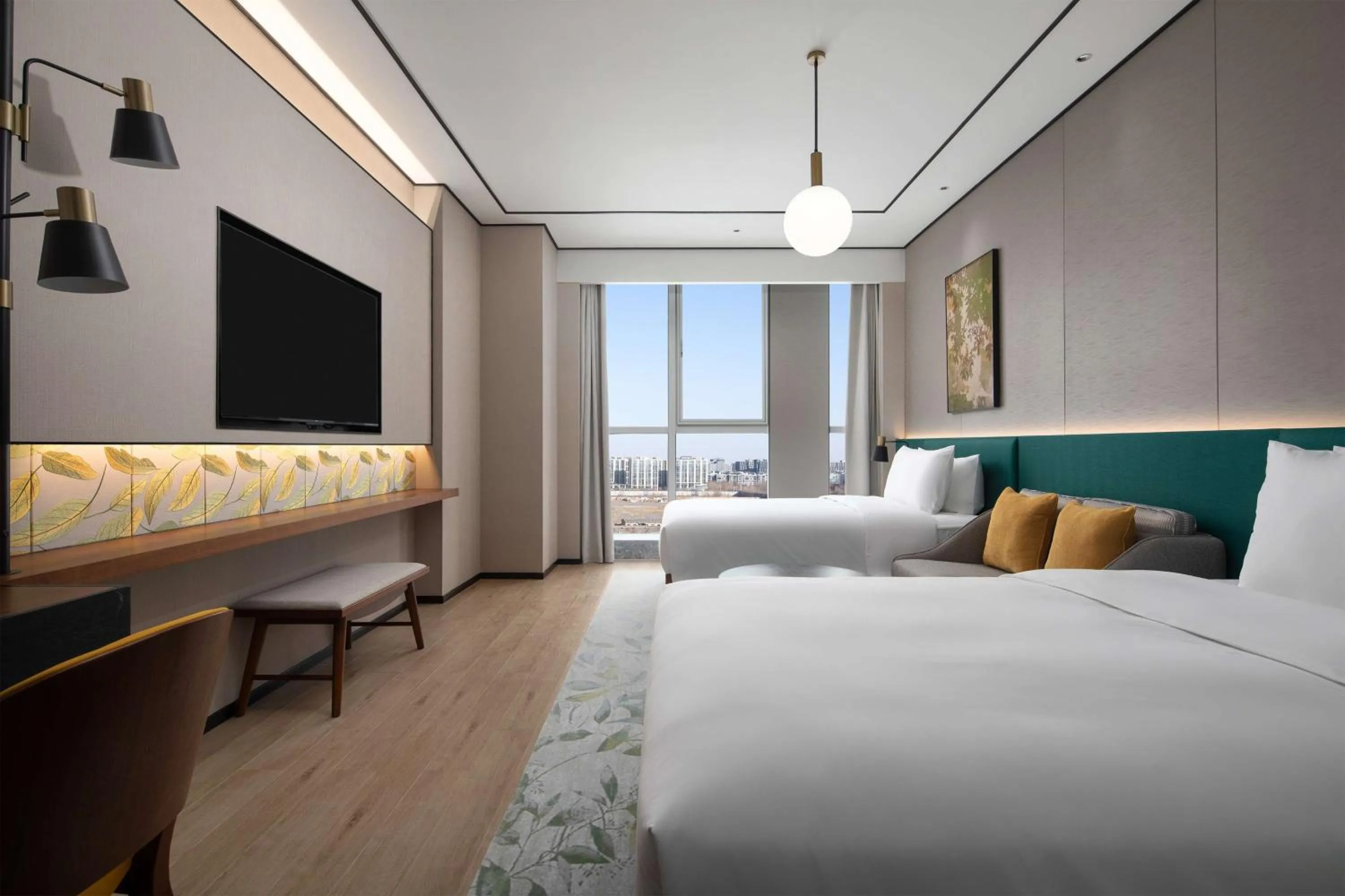 Living room, Bed in Hilton Garden Inn Beijing Daxing Jinyuan Road