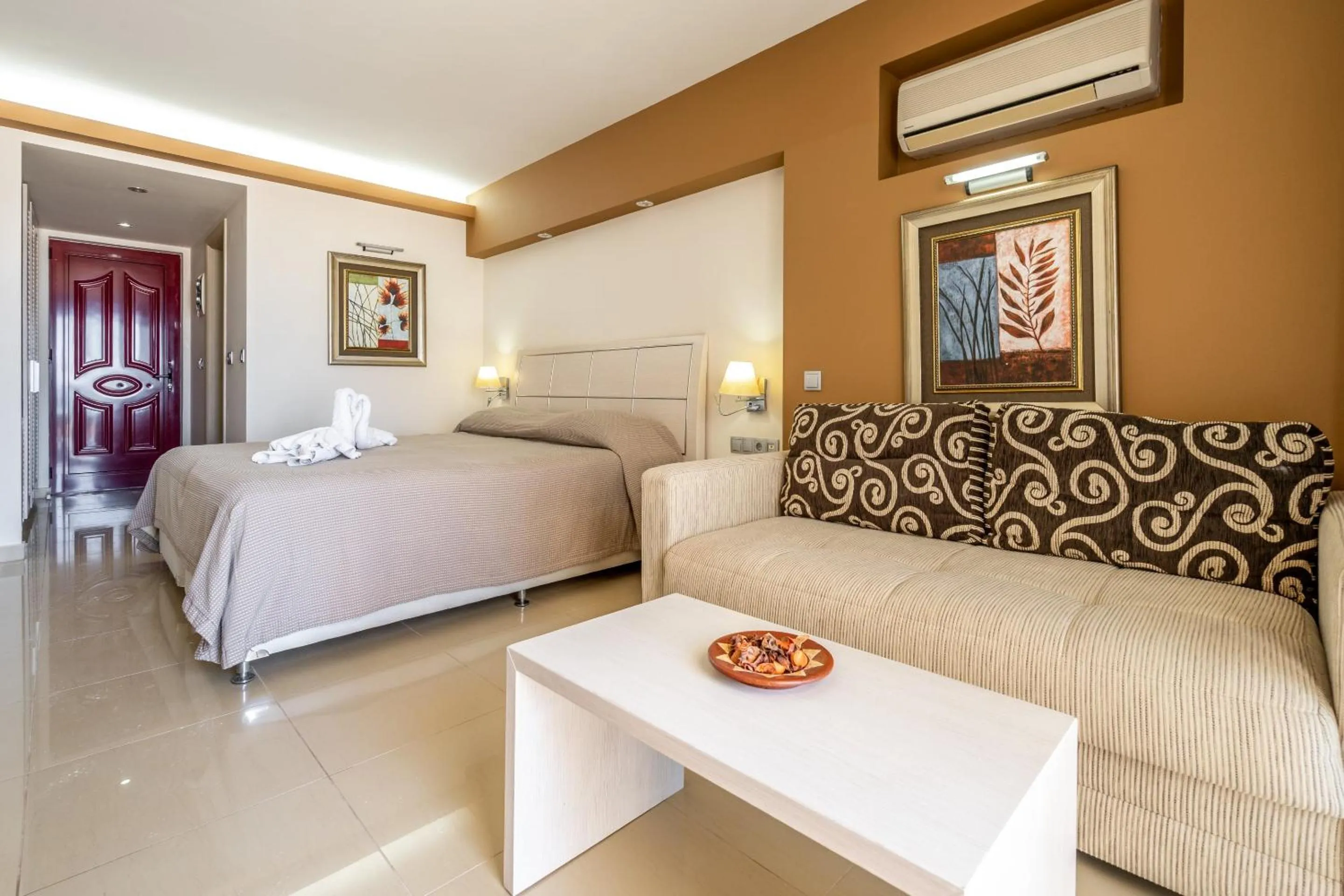 Seating area in Kamari Beach