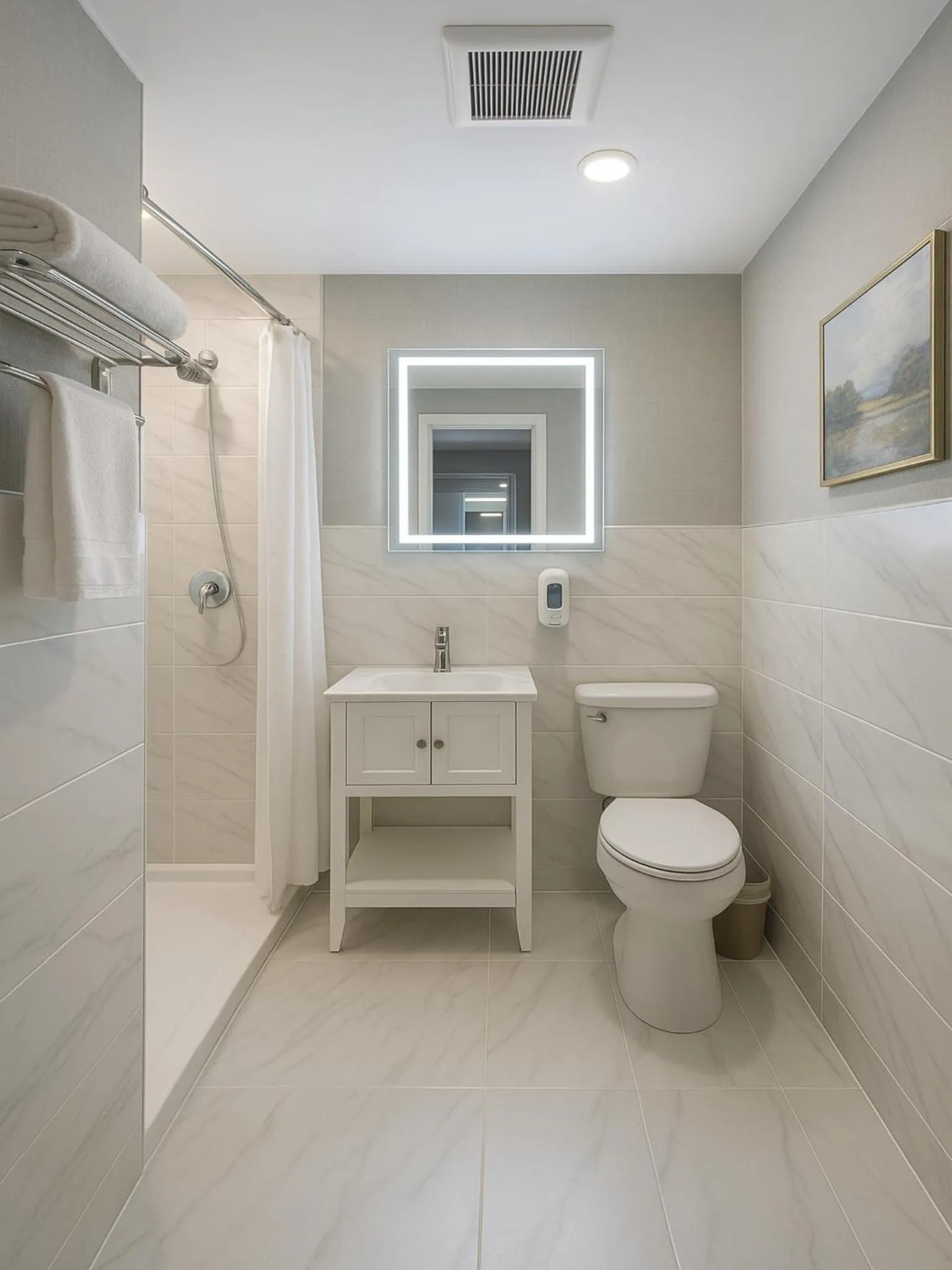 Shower in Hotel Fuego Bronx YANKEE STADIUM